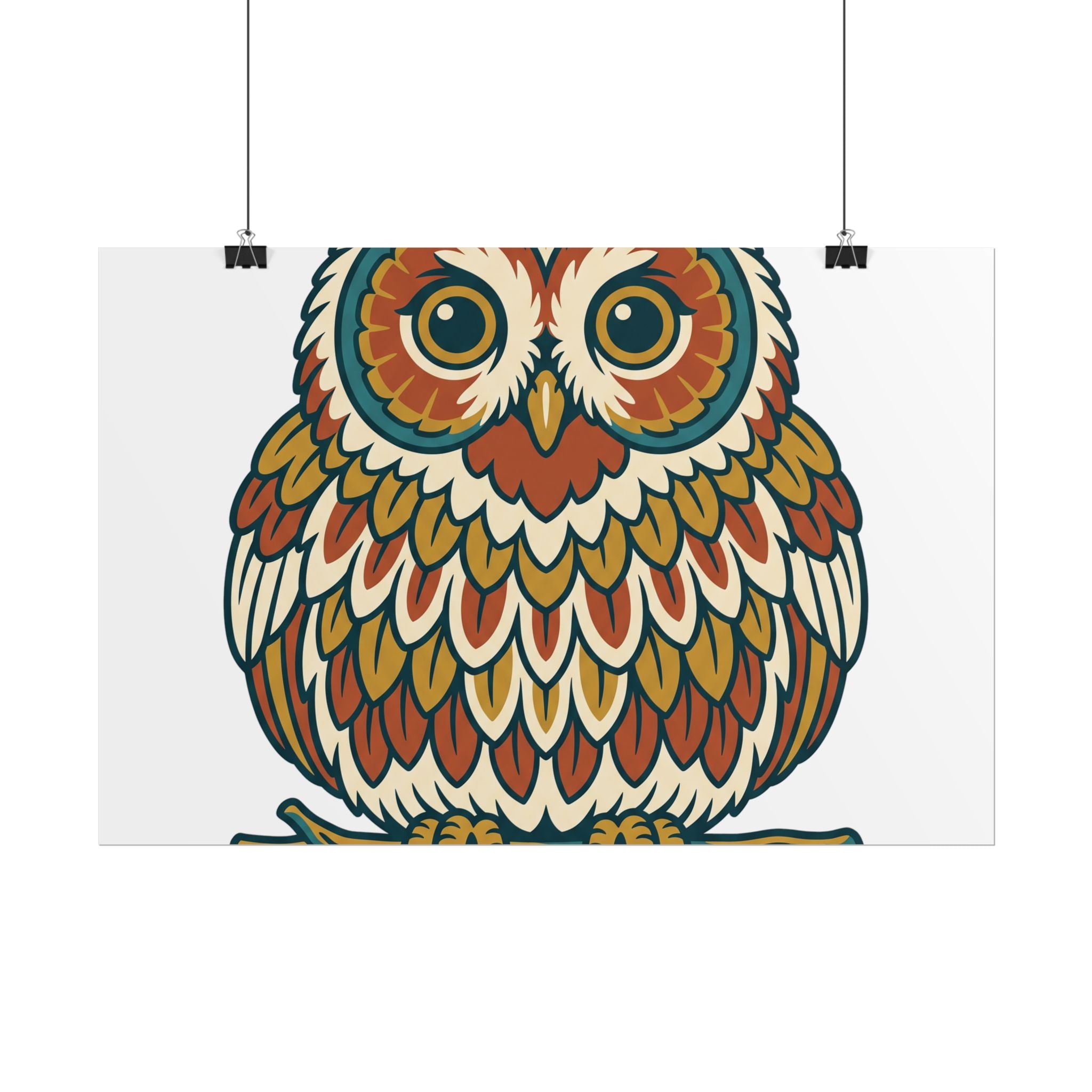 Round Owl Poster