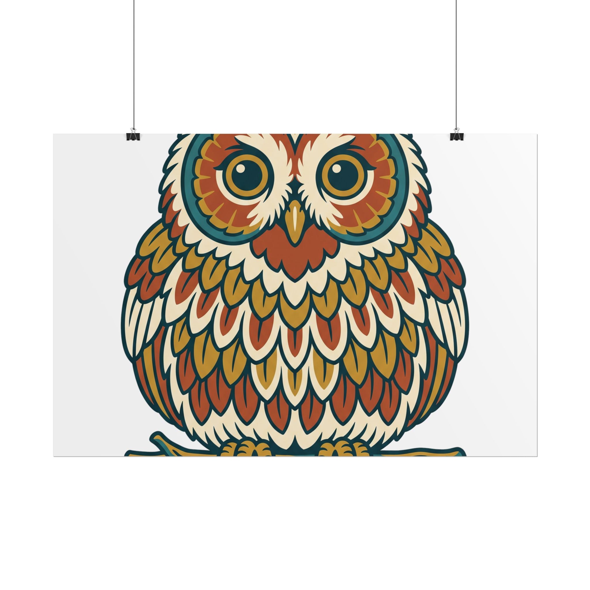Round Owl Poster