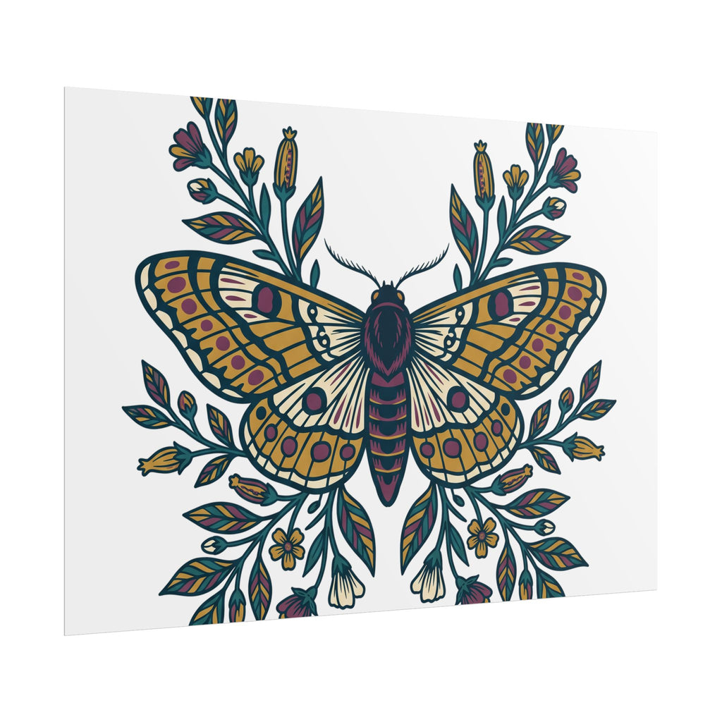 Botanical Moth and Flora Poster