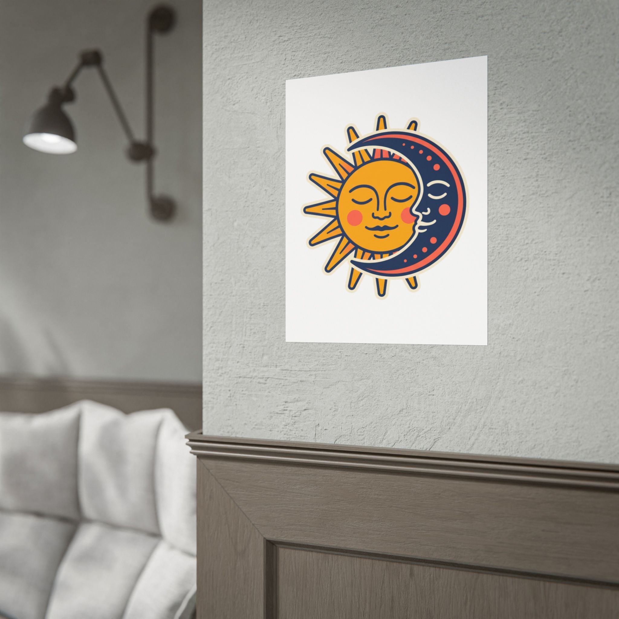 Sun Moon Faces Poster