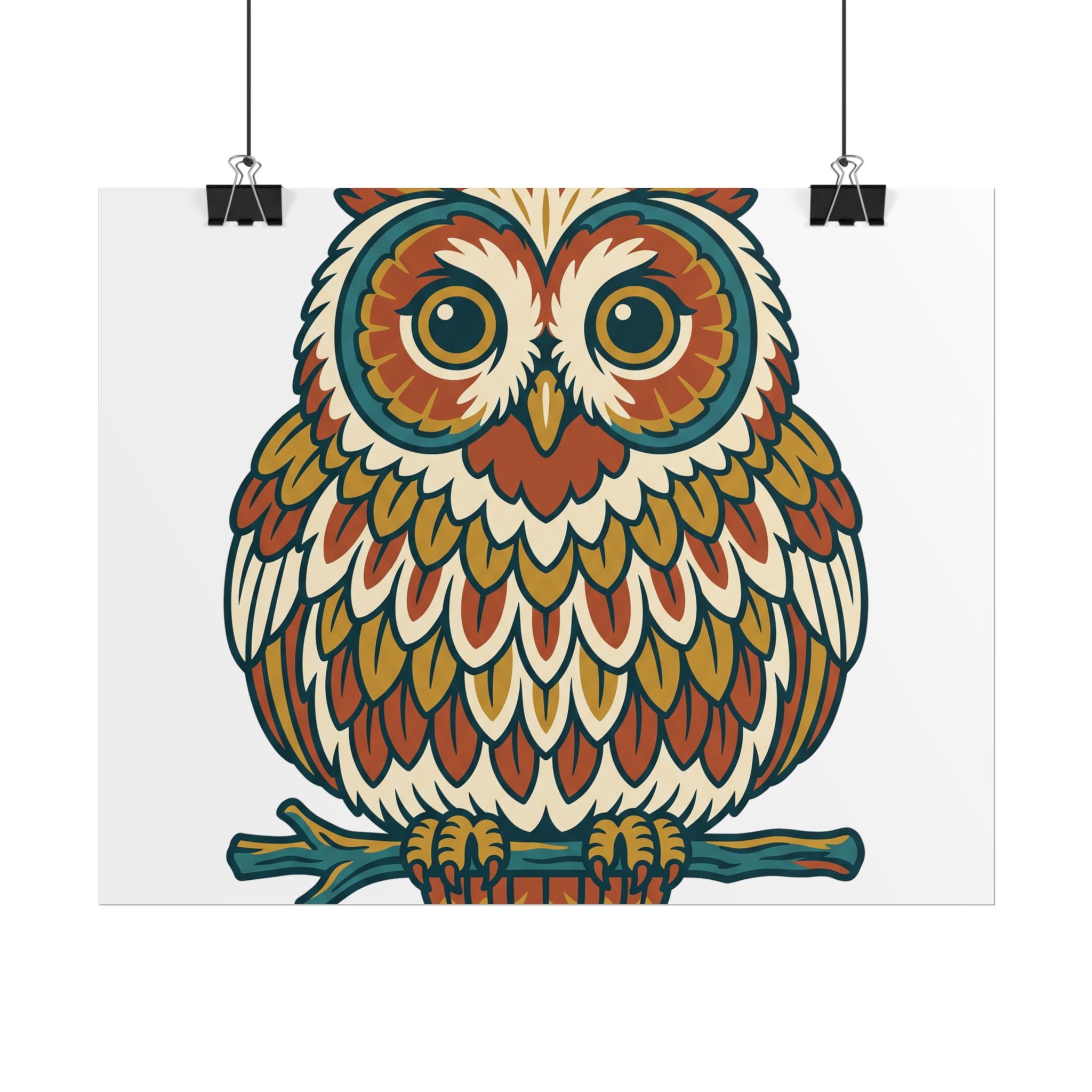 Round Owl Poster