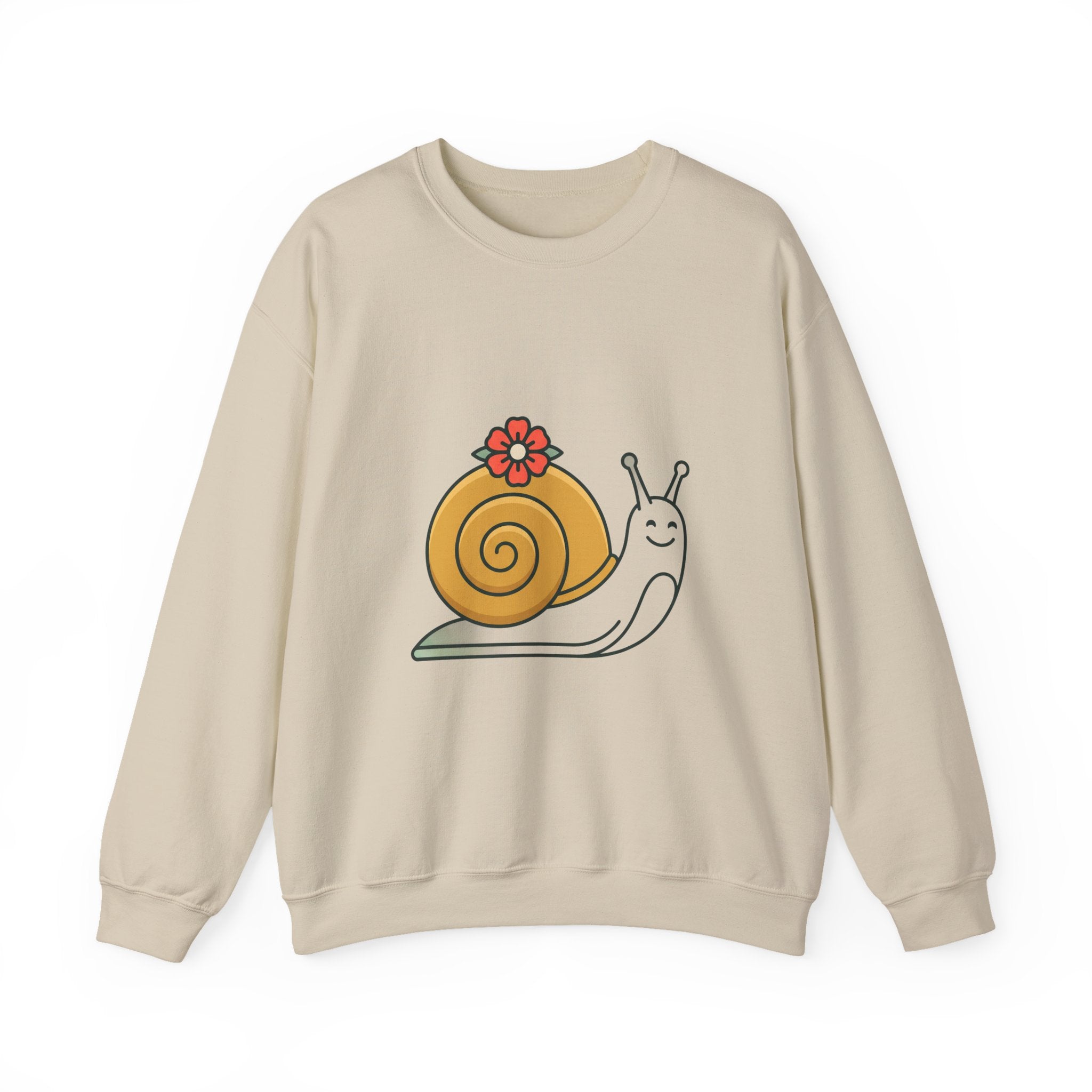 Cute Snail Graphic Sweatshirt – Floral Shell Cozy Crewneck