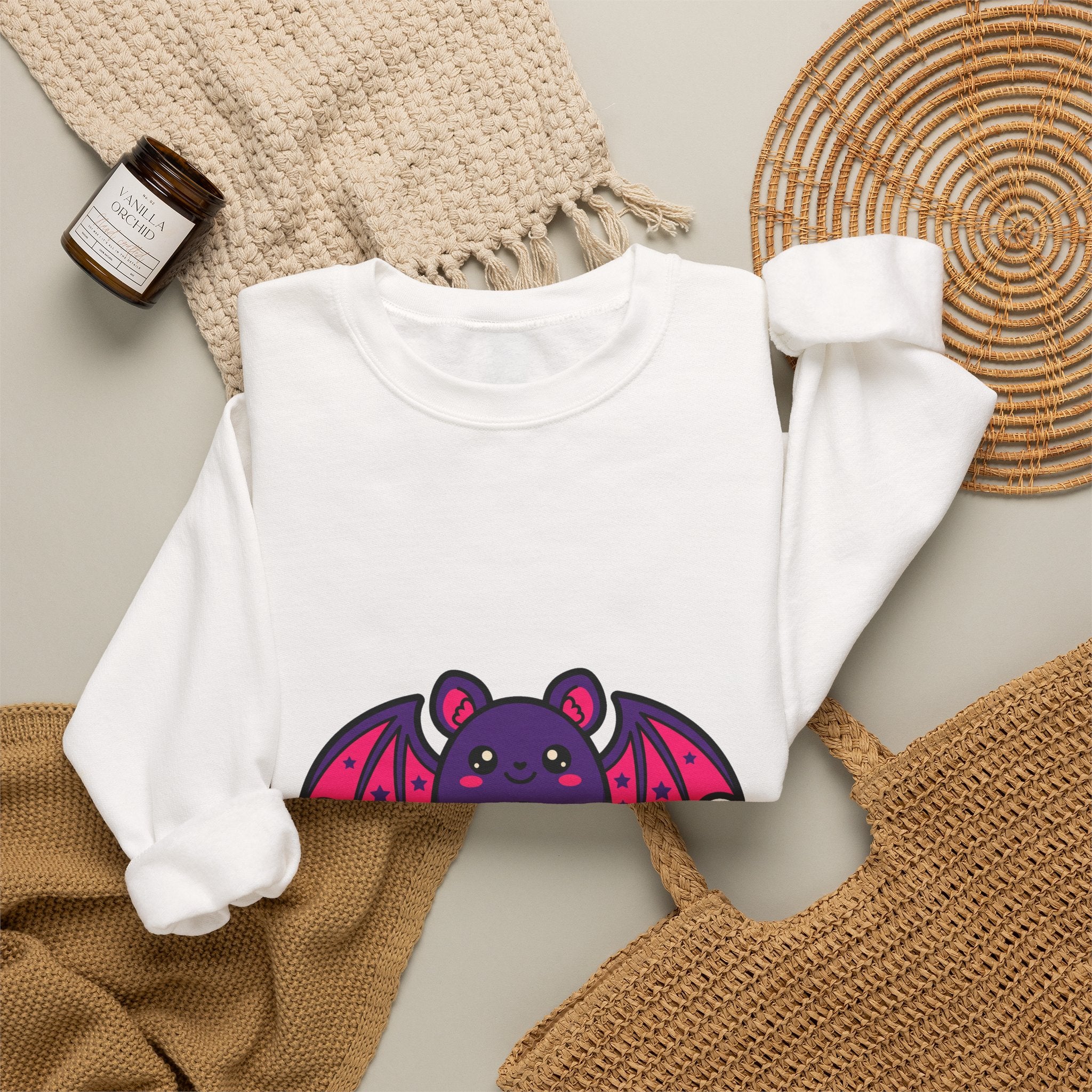 Bat with Tiny Heart Crewneck