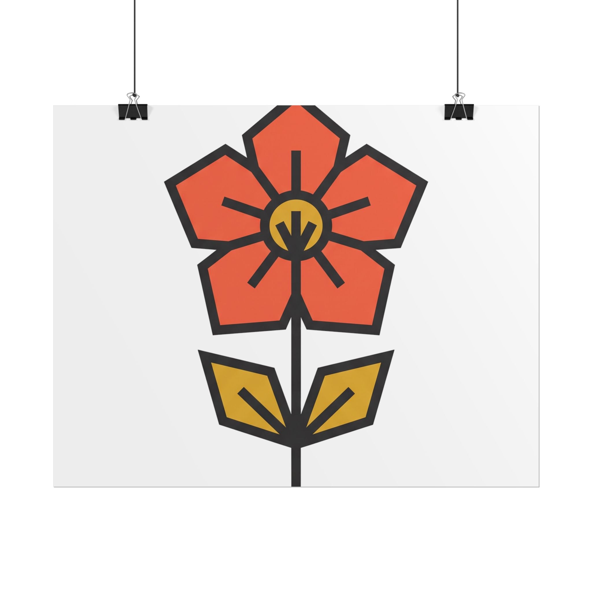 Minimal Wildflower Icon Poster