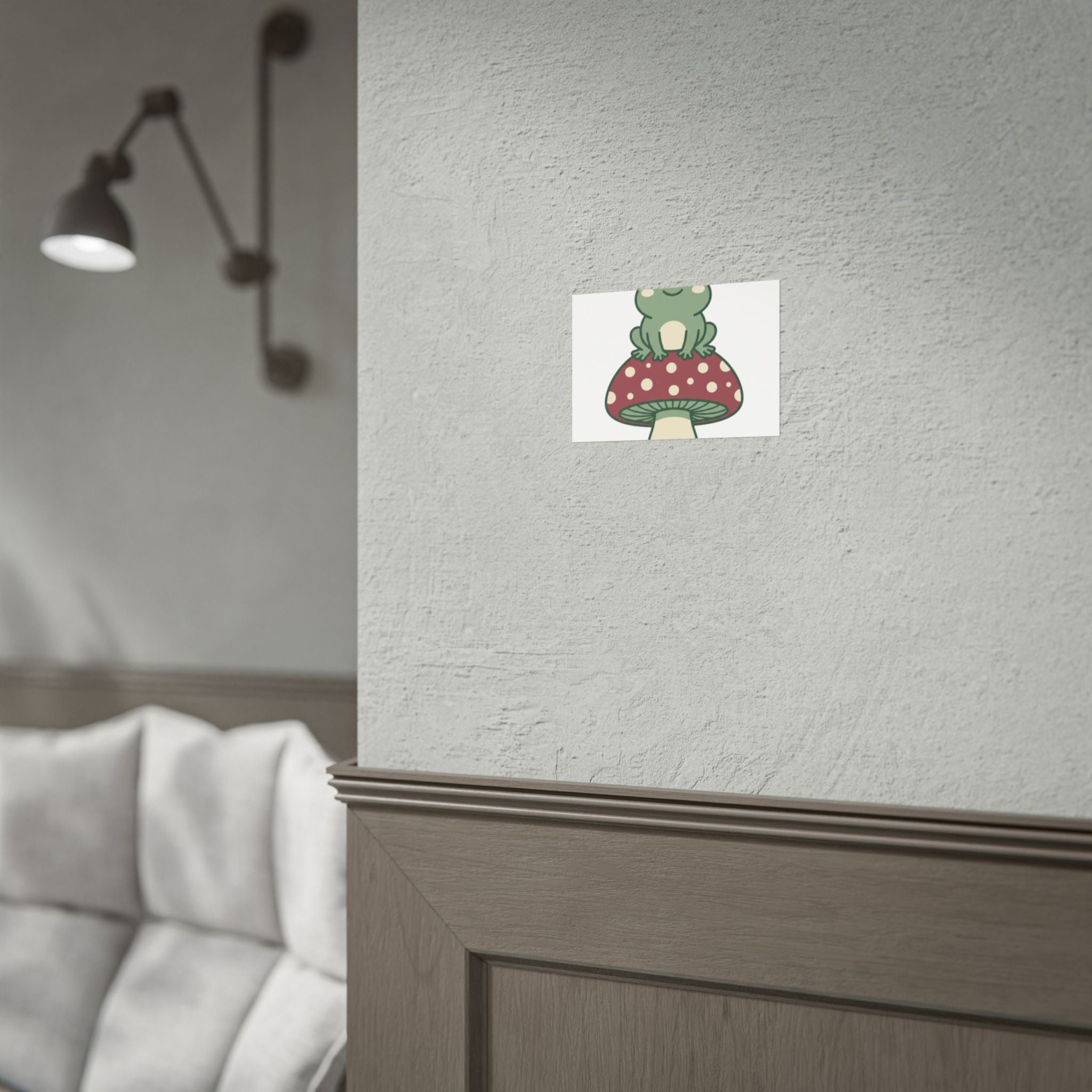 Frog on a Mushroom Poster