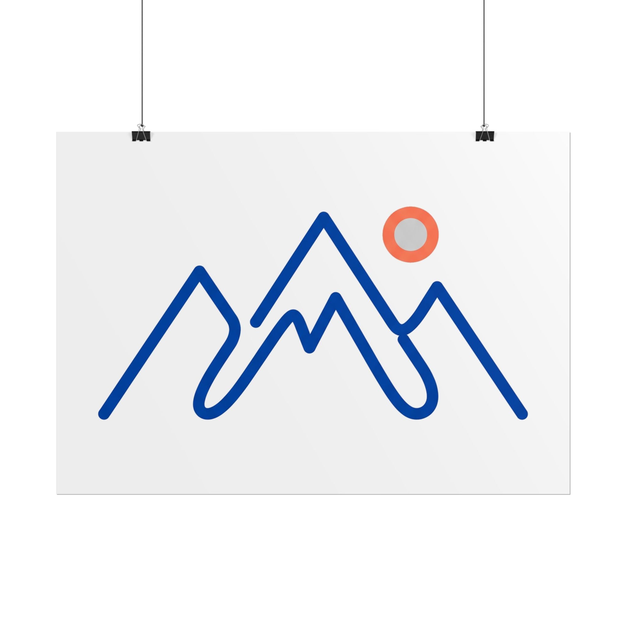 One Line Mountain Poster