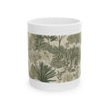 Botanical Leaves Ceramic Mug — Green Tropical Pattern Coffee Cup (11oz, 15oz)