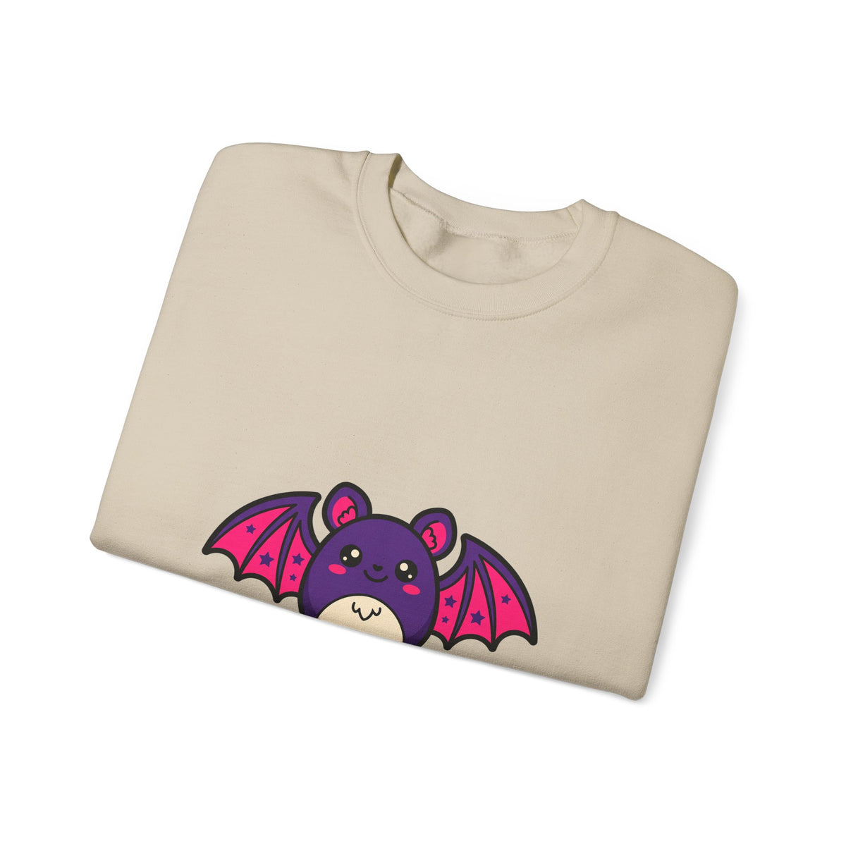 Bat with Tiny Heart Crewneck, Cute Spooky Sweatshirt
