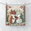 Cute Squirrel Couple Face Towel — Woodland Heart Nursery Hand Towel