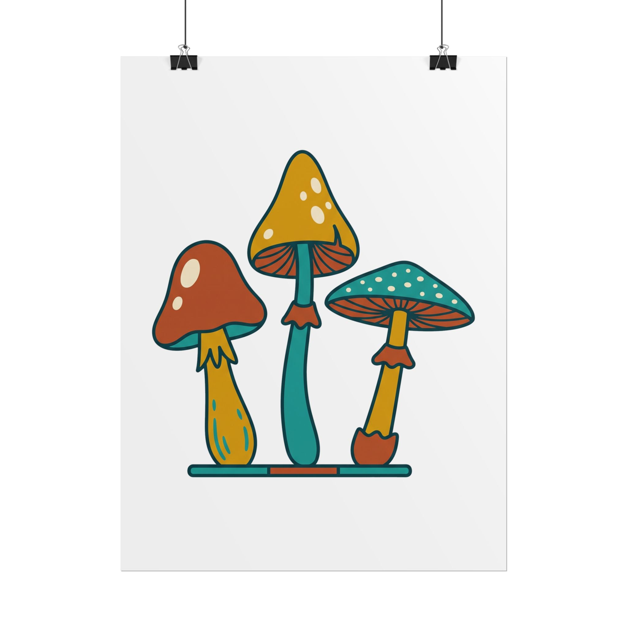 Mushroom Trio Botanical Poster
