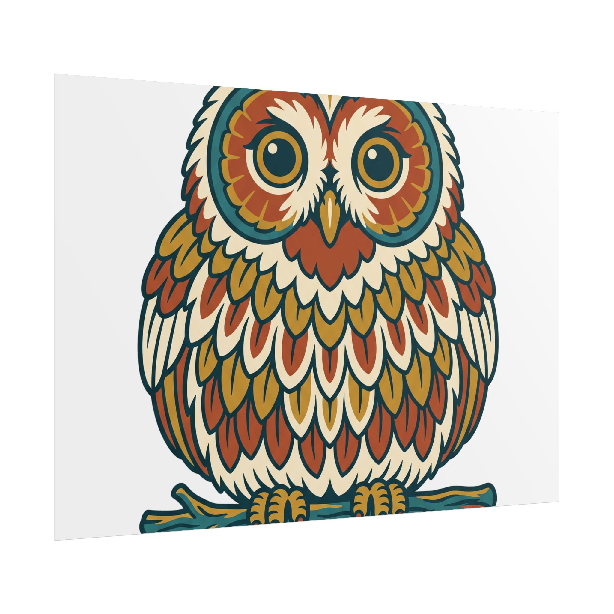 Round Owl Poster
