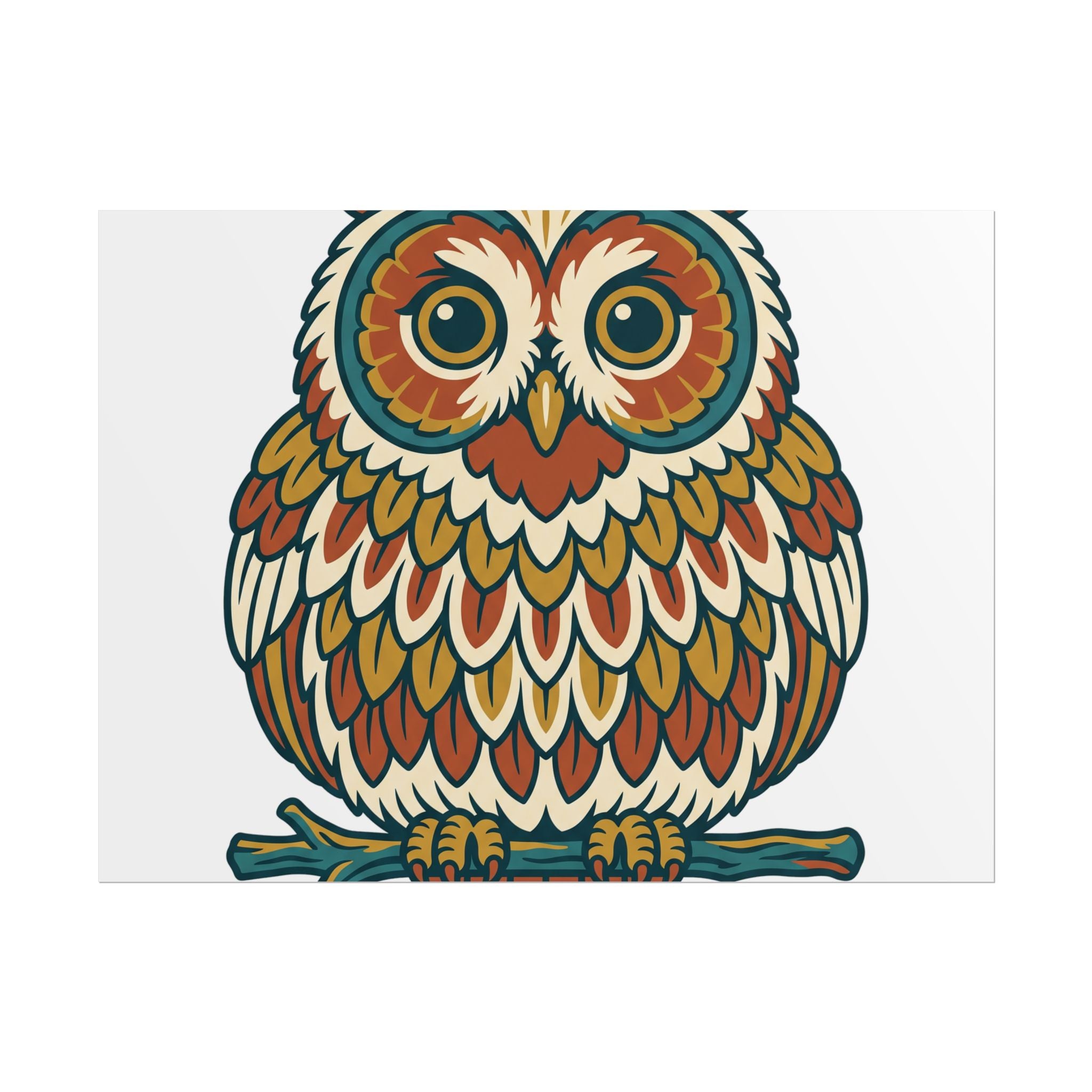 Round Owl Poster