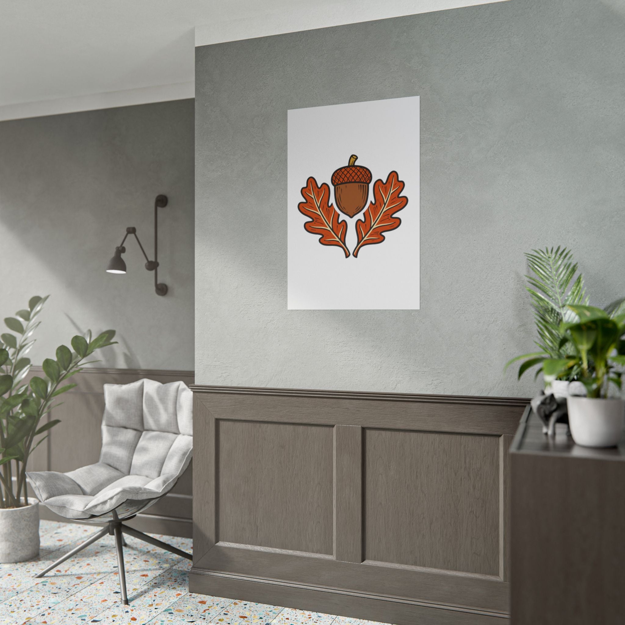 Acorn and Oak Leaf Poster