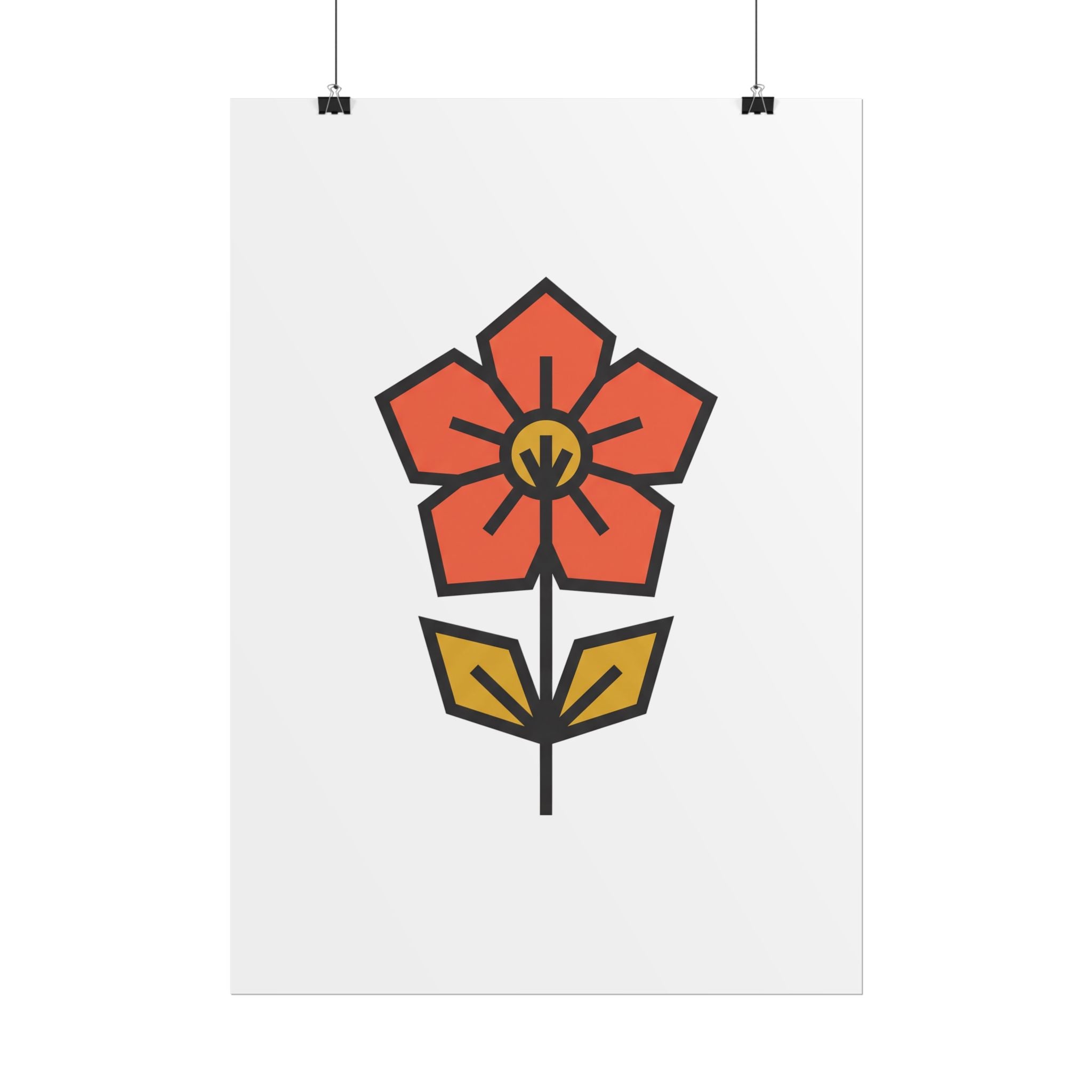 Minimal Wildflower Icon Poster