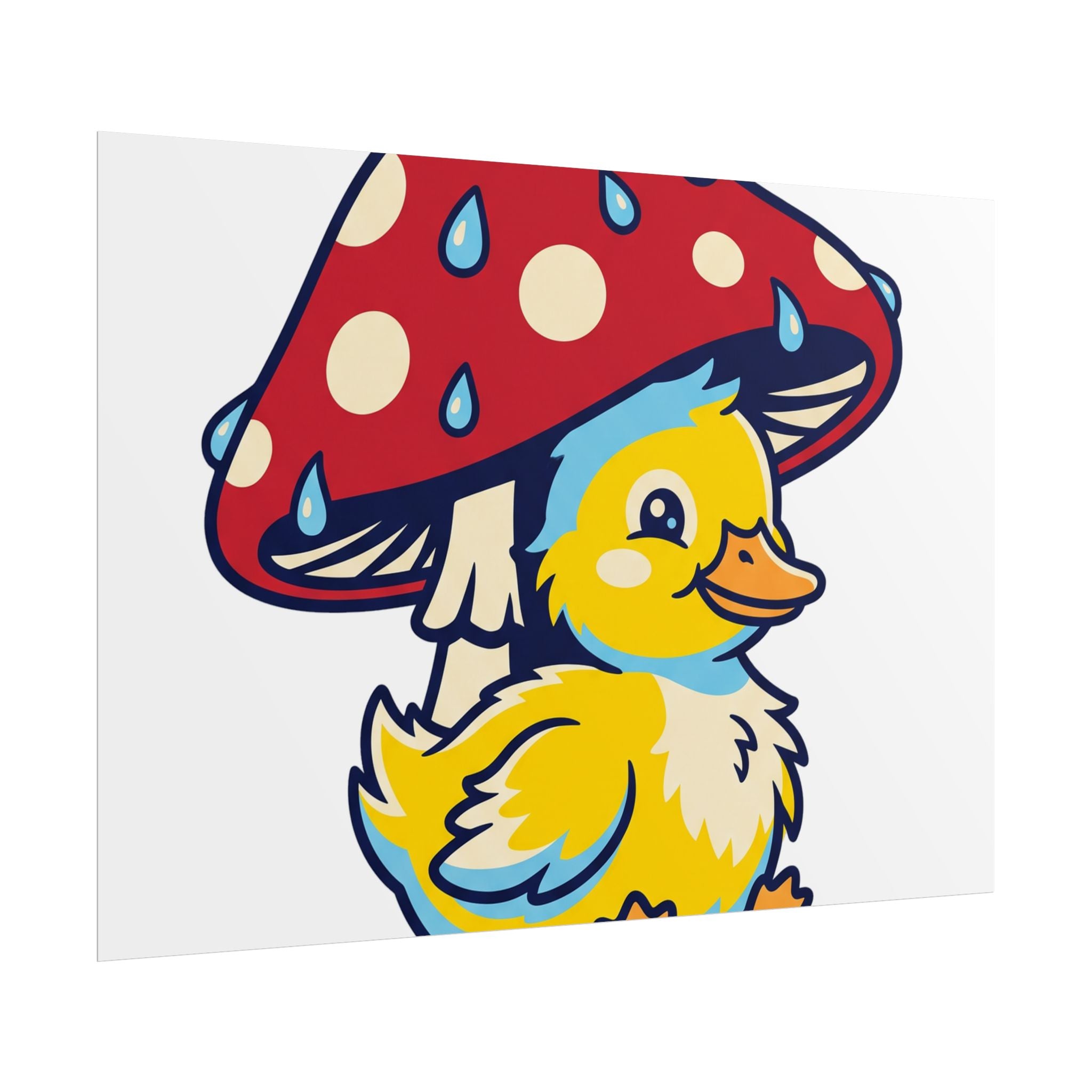 Duckling in Rain Poster