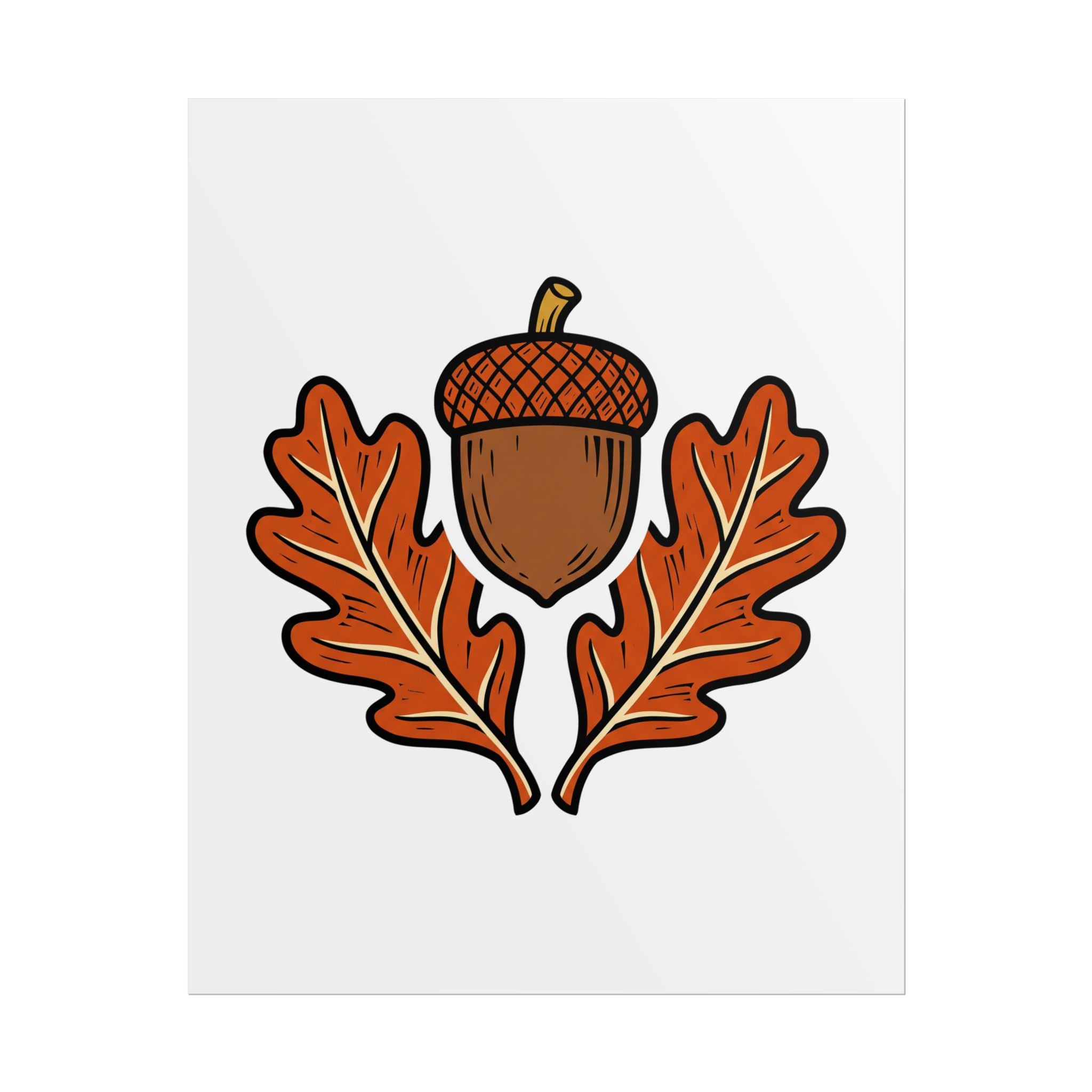 Acorn and Oak Leaf Poster