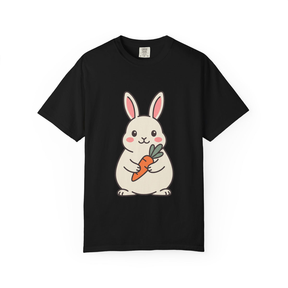 Bunny with Carrot Tee, Cute Cottagecore Garden Rabbit Shirt