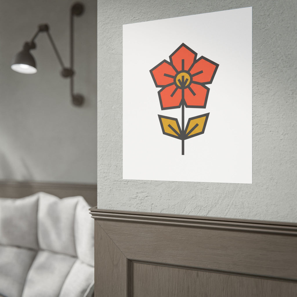 Minimal Wildflower Icon Poster