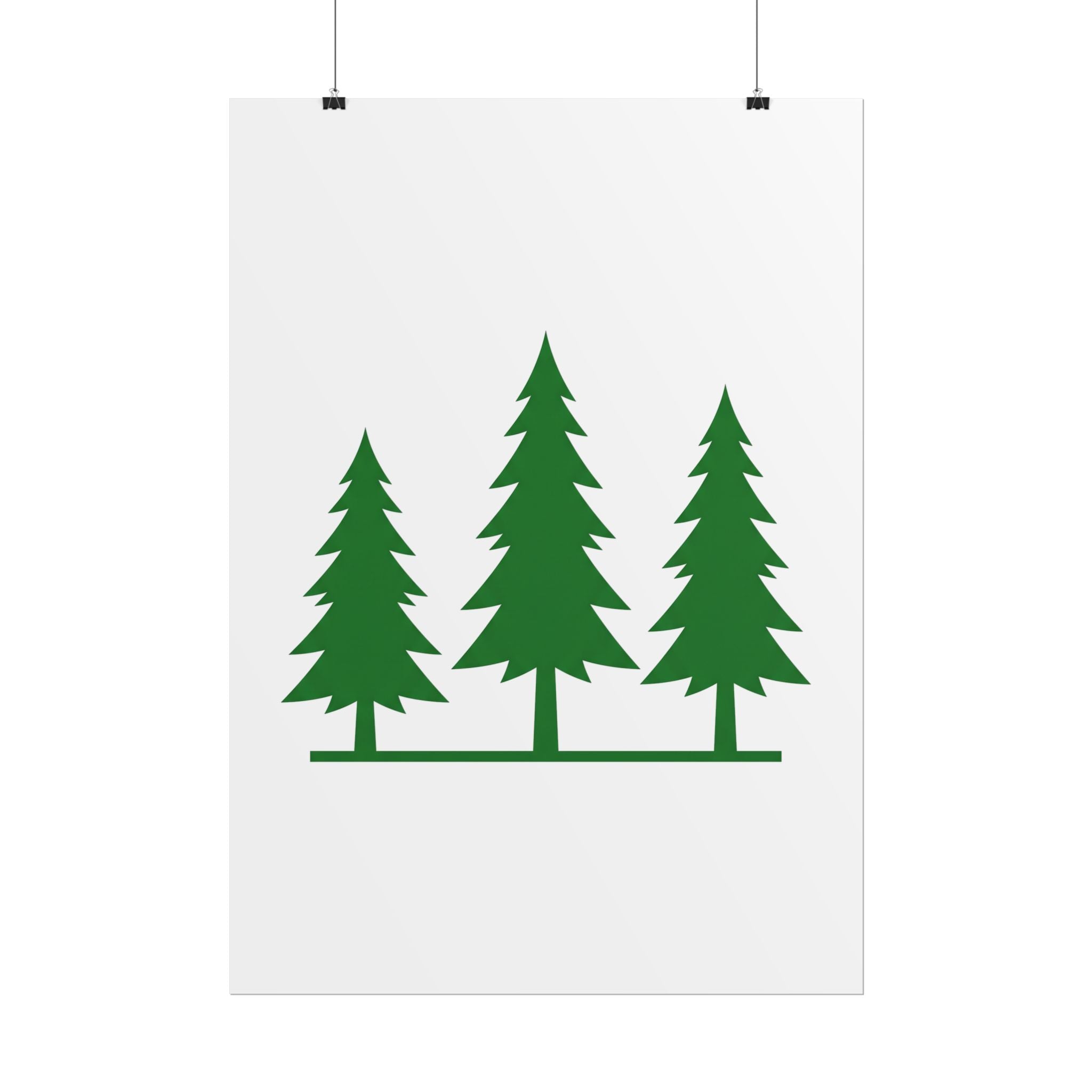 Pine Trio Silhouette Poster