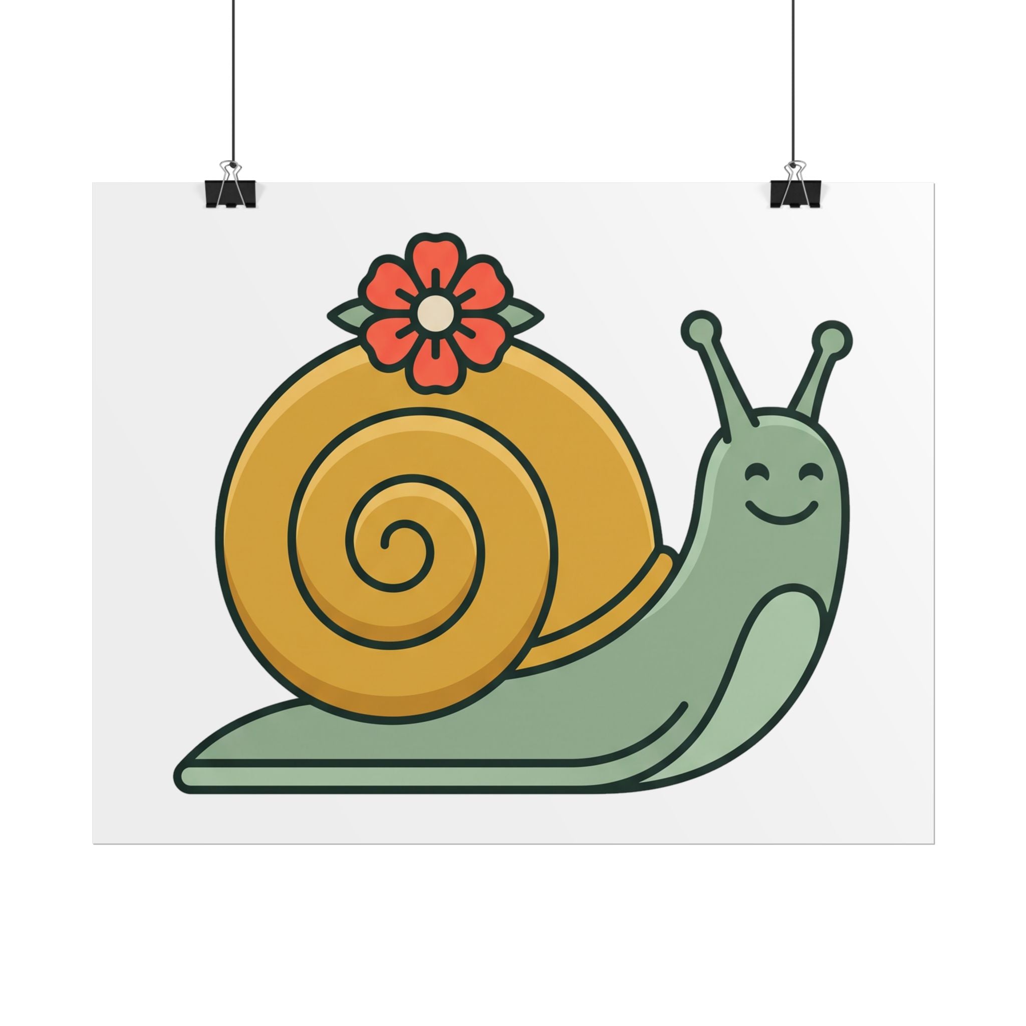 Snail with Flower Shell Poster
