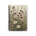 Floral Wildflower Spiral Notebook - Vintage Botanical Ruled Journal