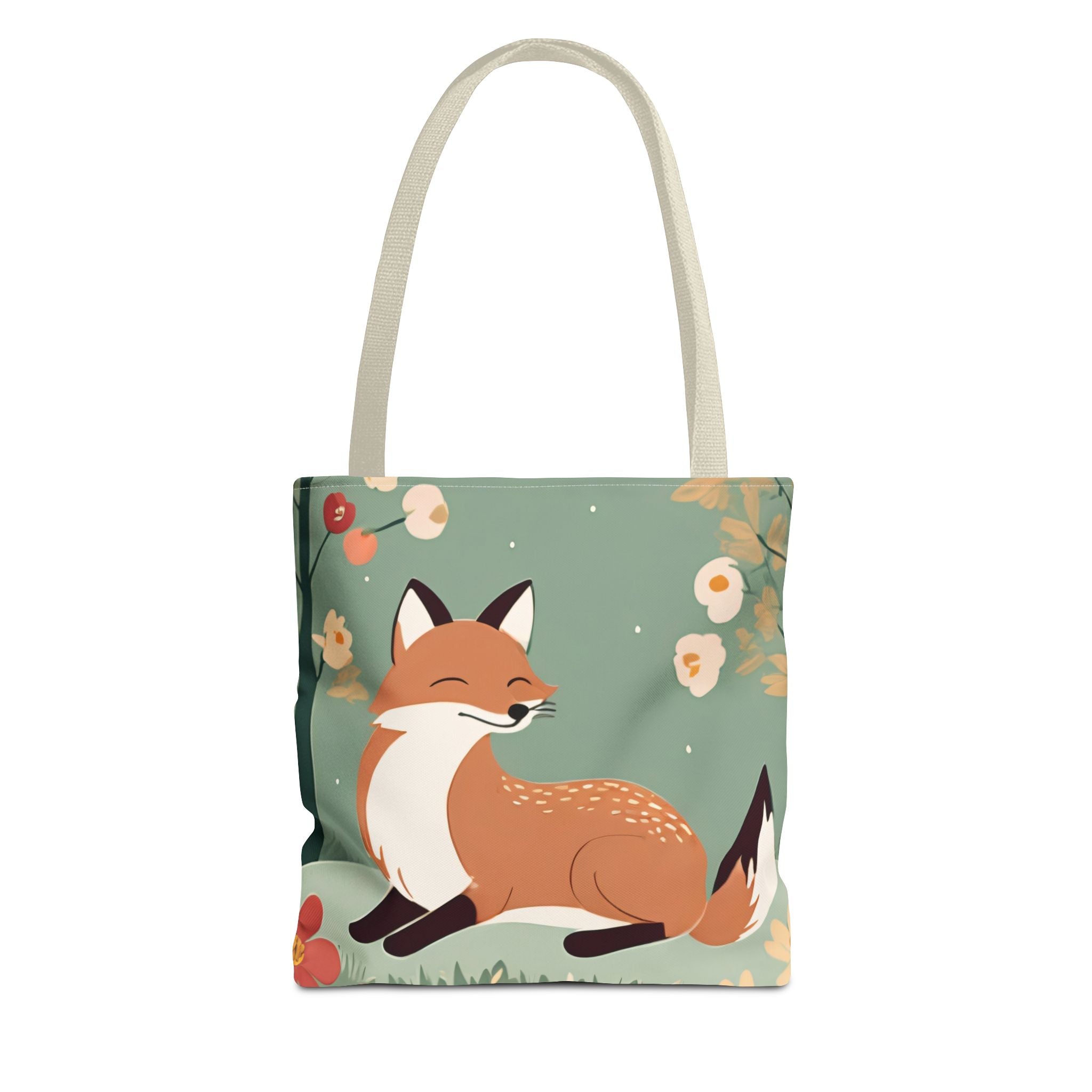 Floral Fox Tote Bag — Cute Woodland Animal Market Bag