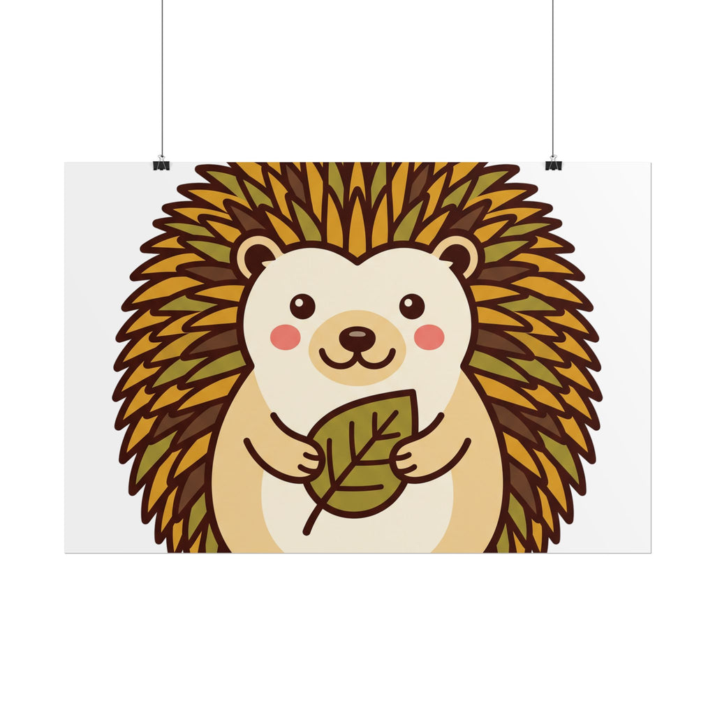 Chubby Hedgehog Poster, Cute Woodland Nursery Art Print