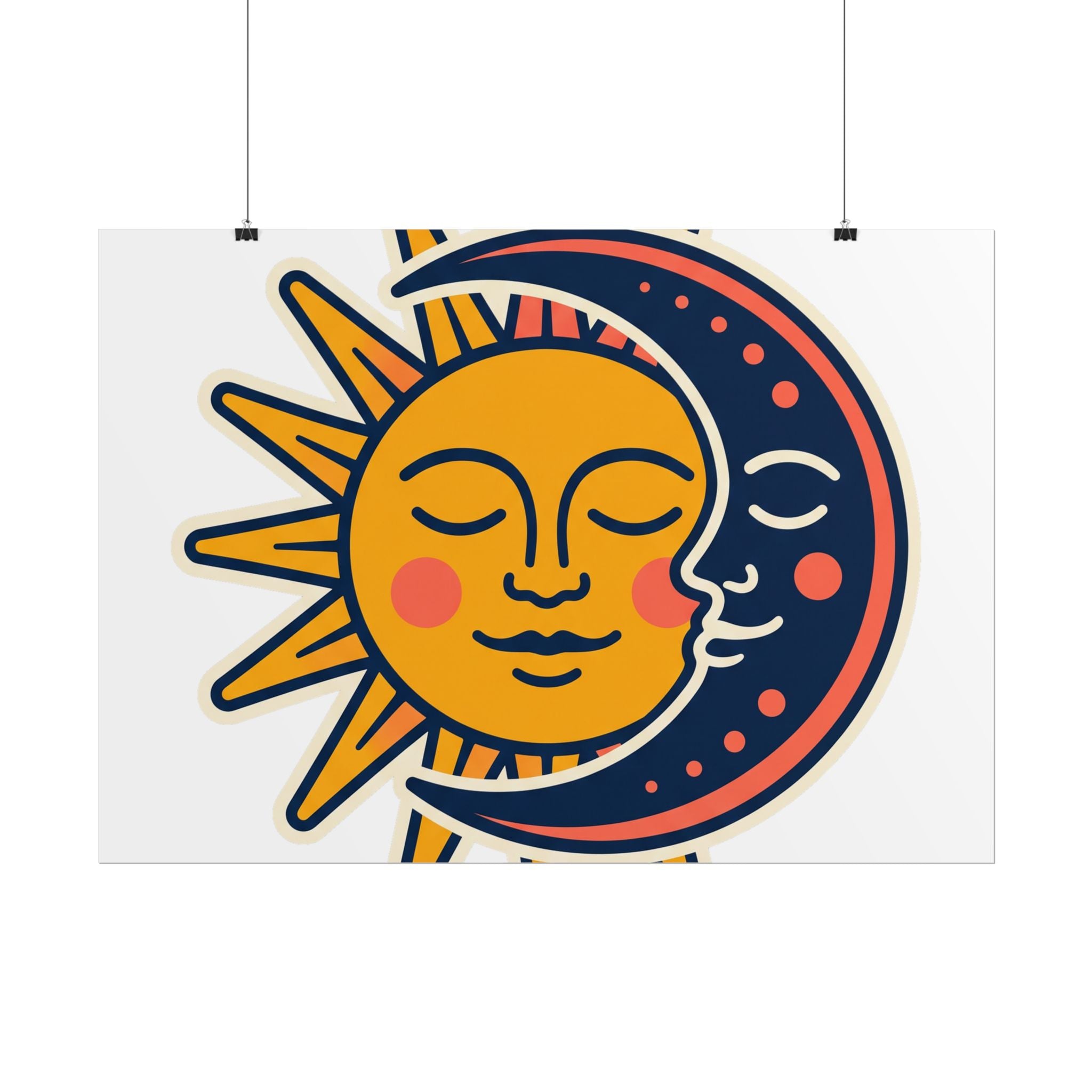 Sun Moon Faces Poster