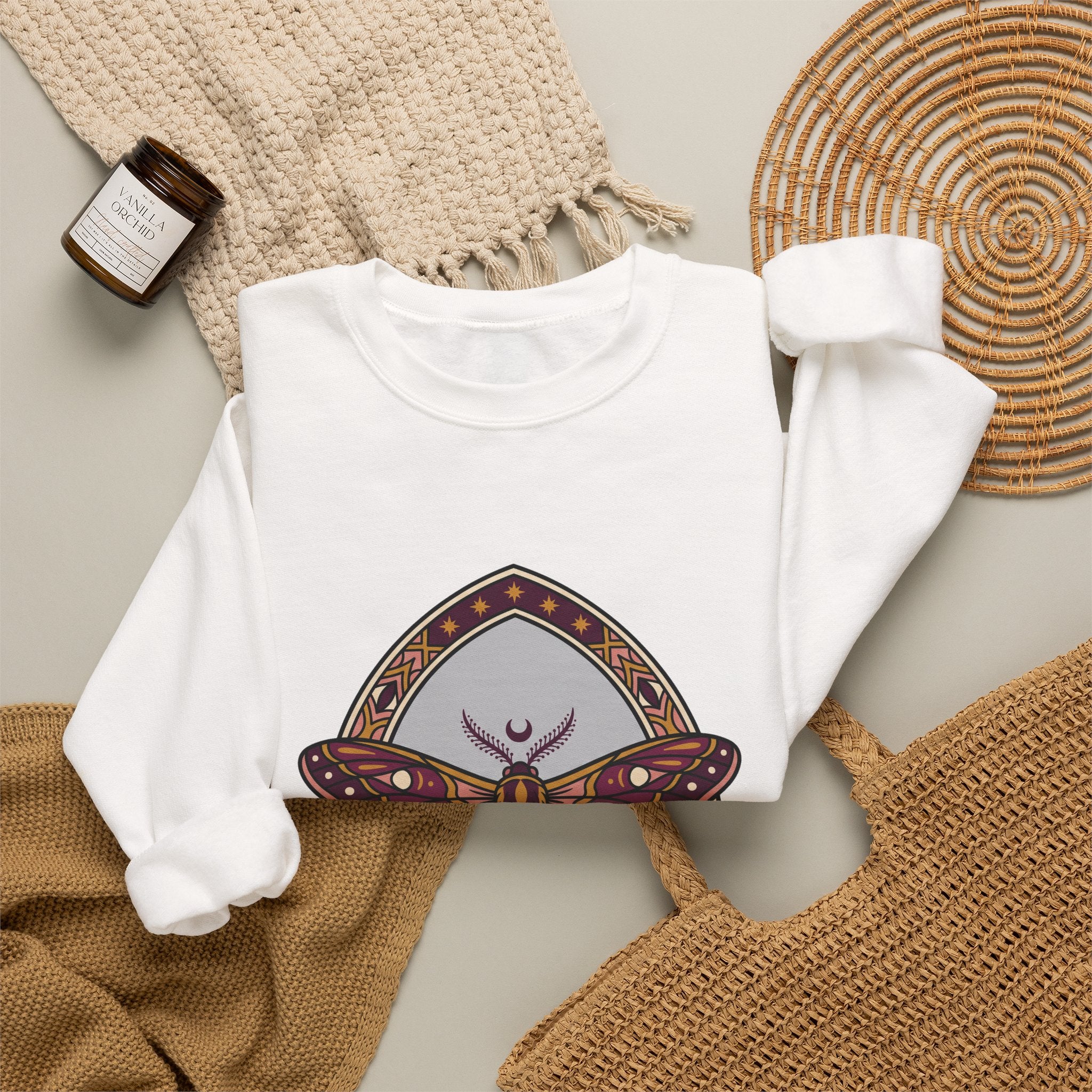 Arched Moth Stars Crewneck