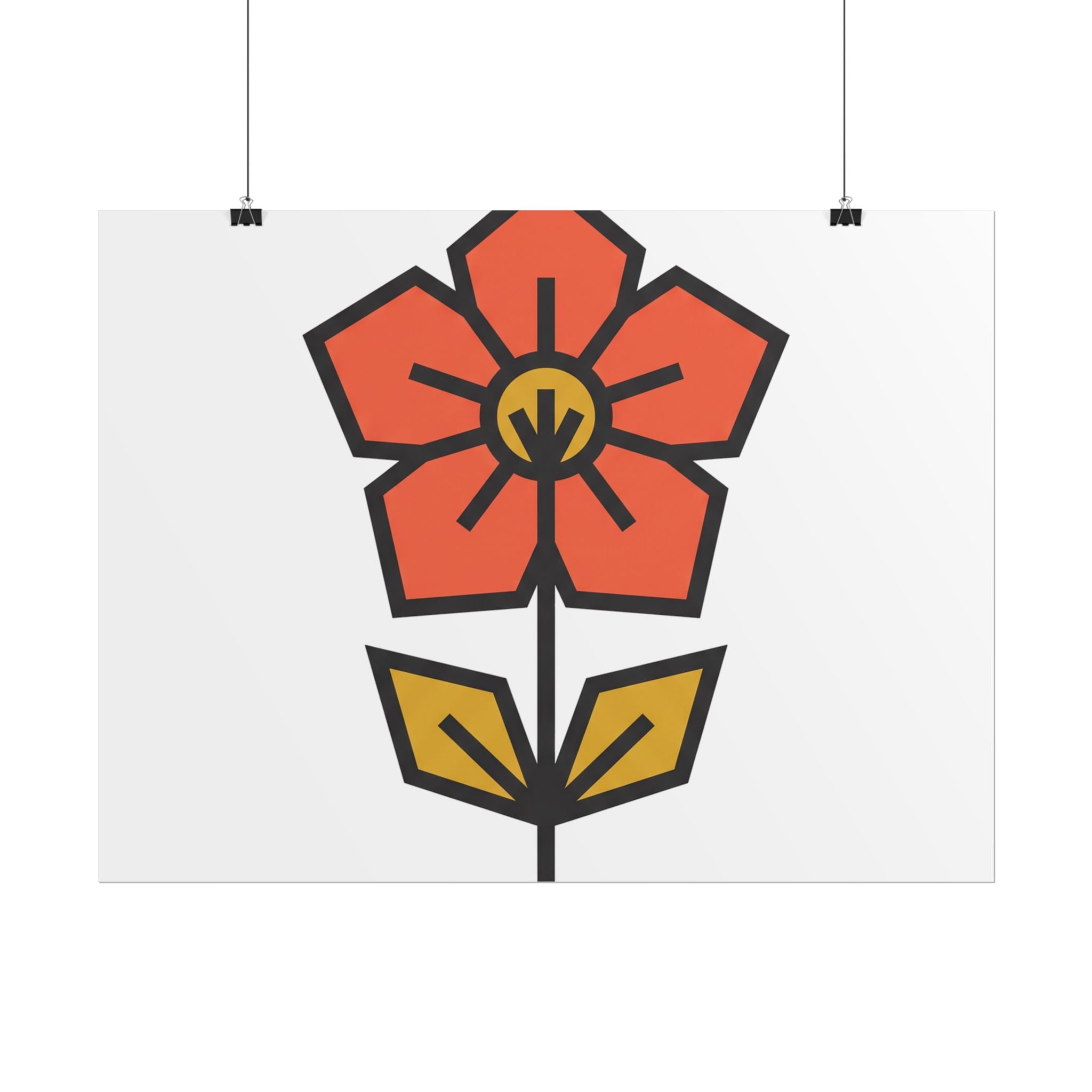 Minimal Wildflower Icon Poster