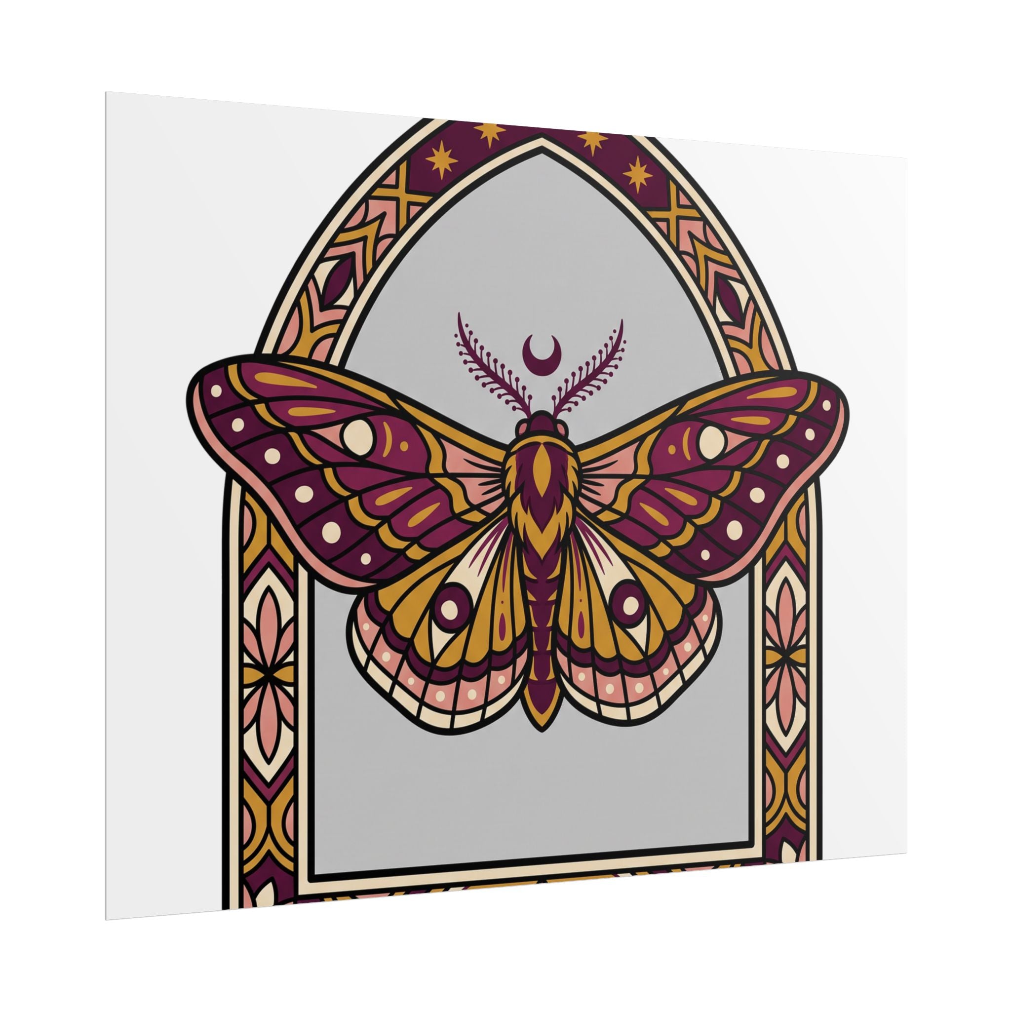 Arched Moth Stars Poster