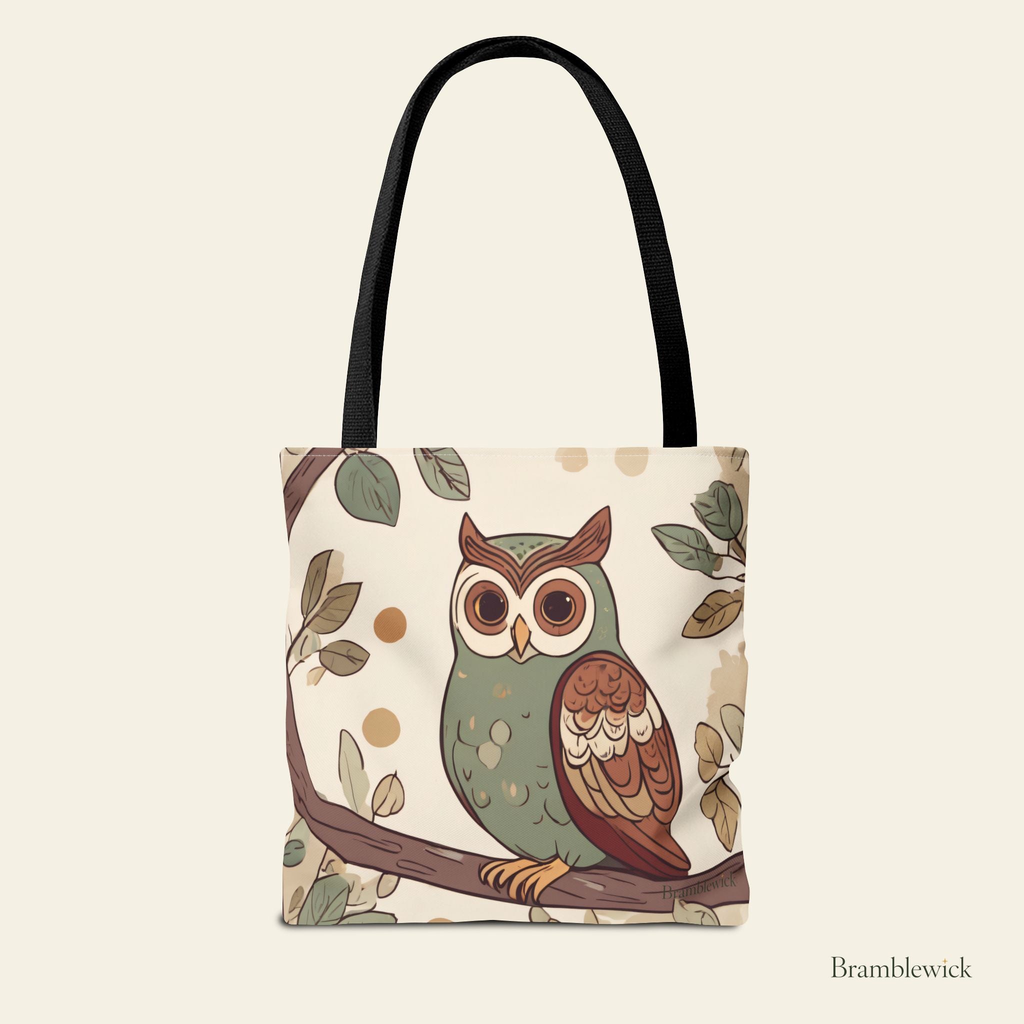 Owl Branch Tote Bag – Whimsical Woodland Canvas Tote