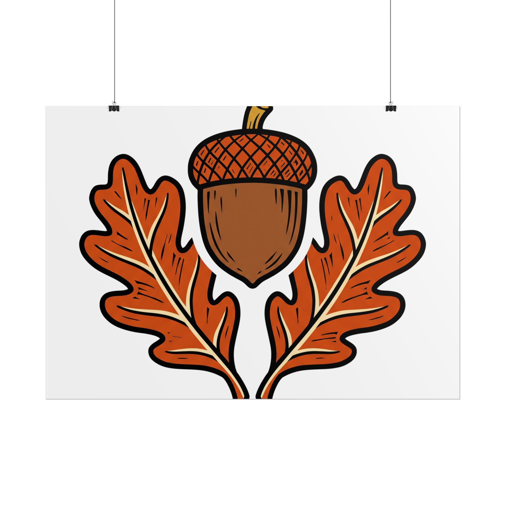 Acorn and Oak Leaf Poster