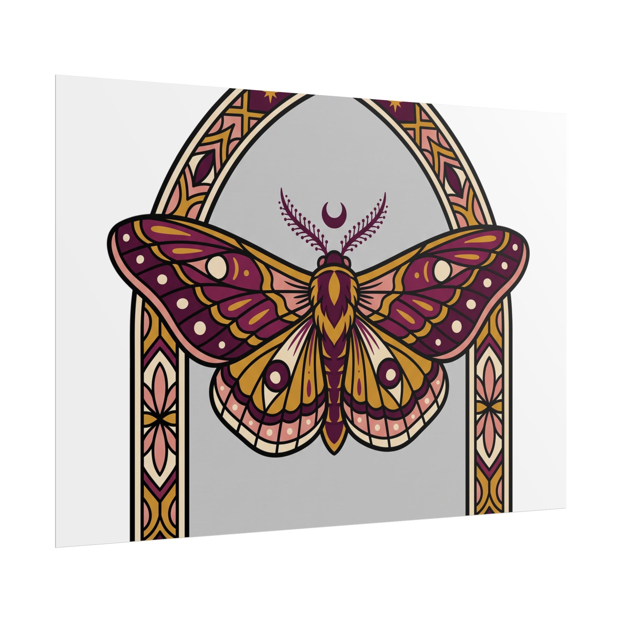 Arched Moth Stars Poster