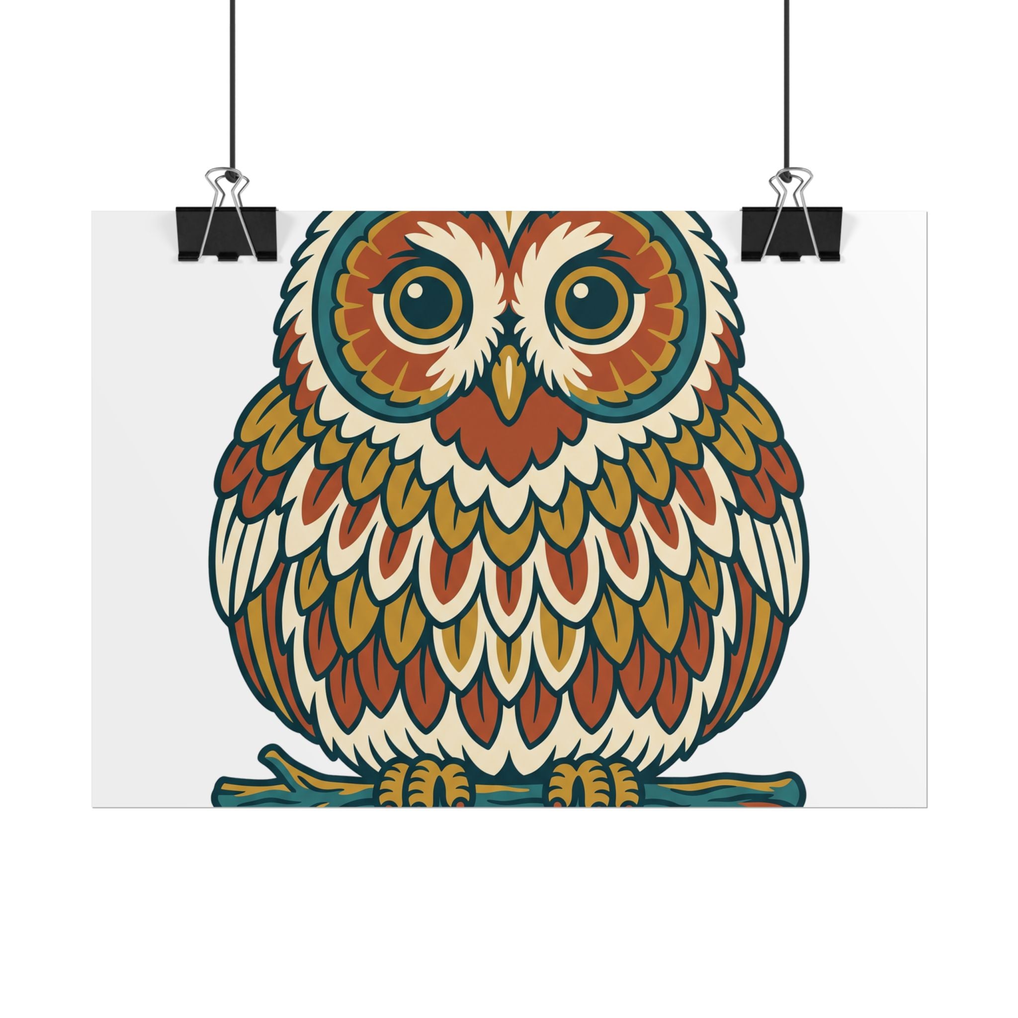 Round Owl Poster