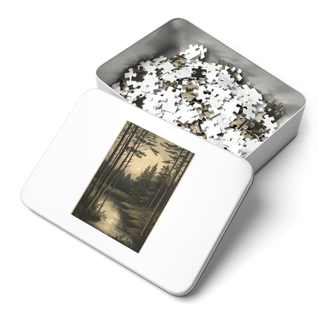 Vintage Moonlit Forest Jigsaw Puzzle (Tin Included)