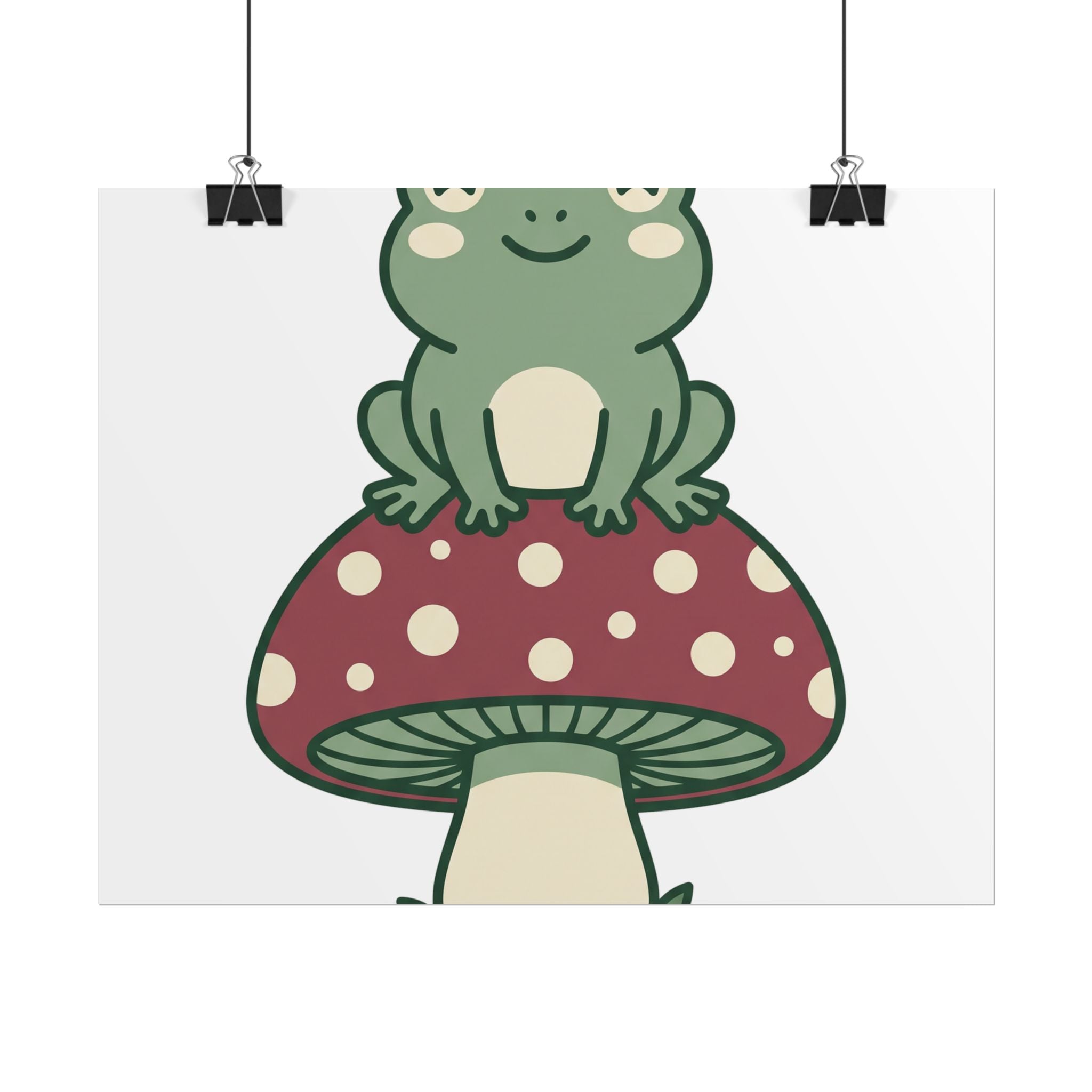 Frog on a Mushroom Poster