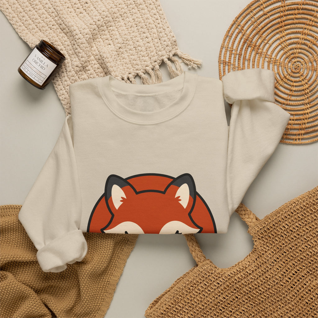 Sleepy Fox Loaf Crewneck, Cute Woodland Animal Sweatshirt