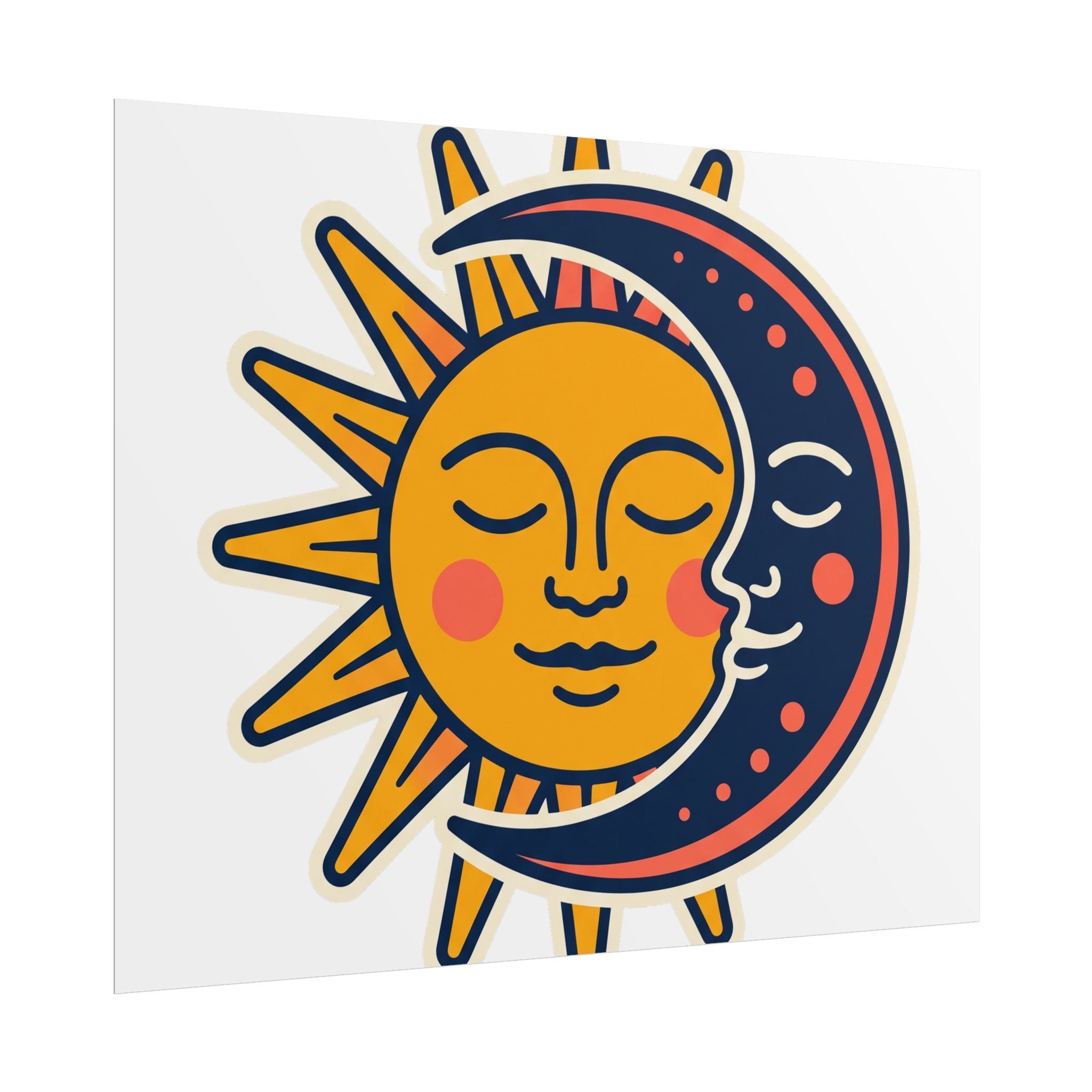 Sun Moon Faces Poster