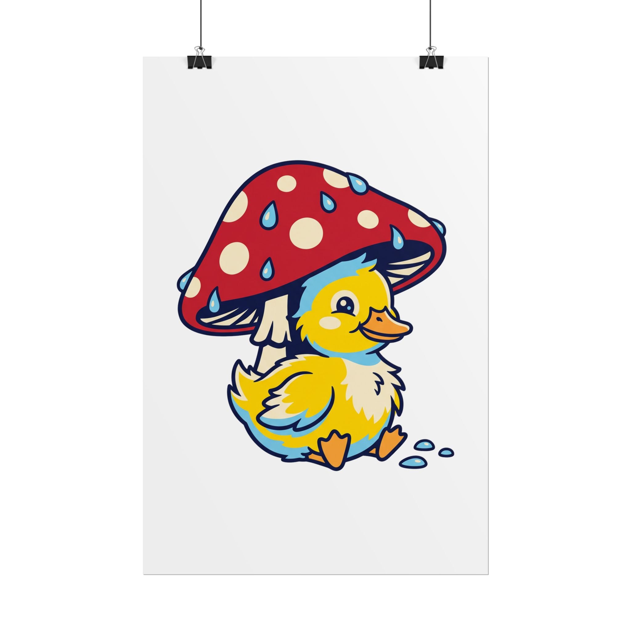 Duckling in Rain Poster