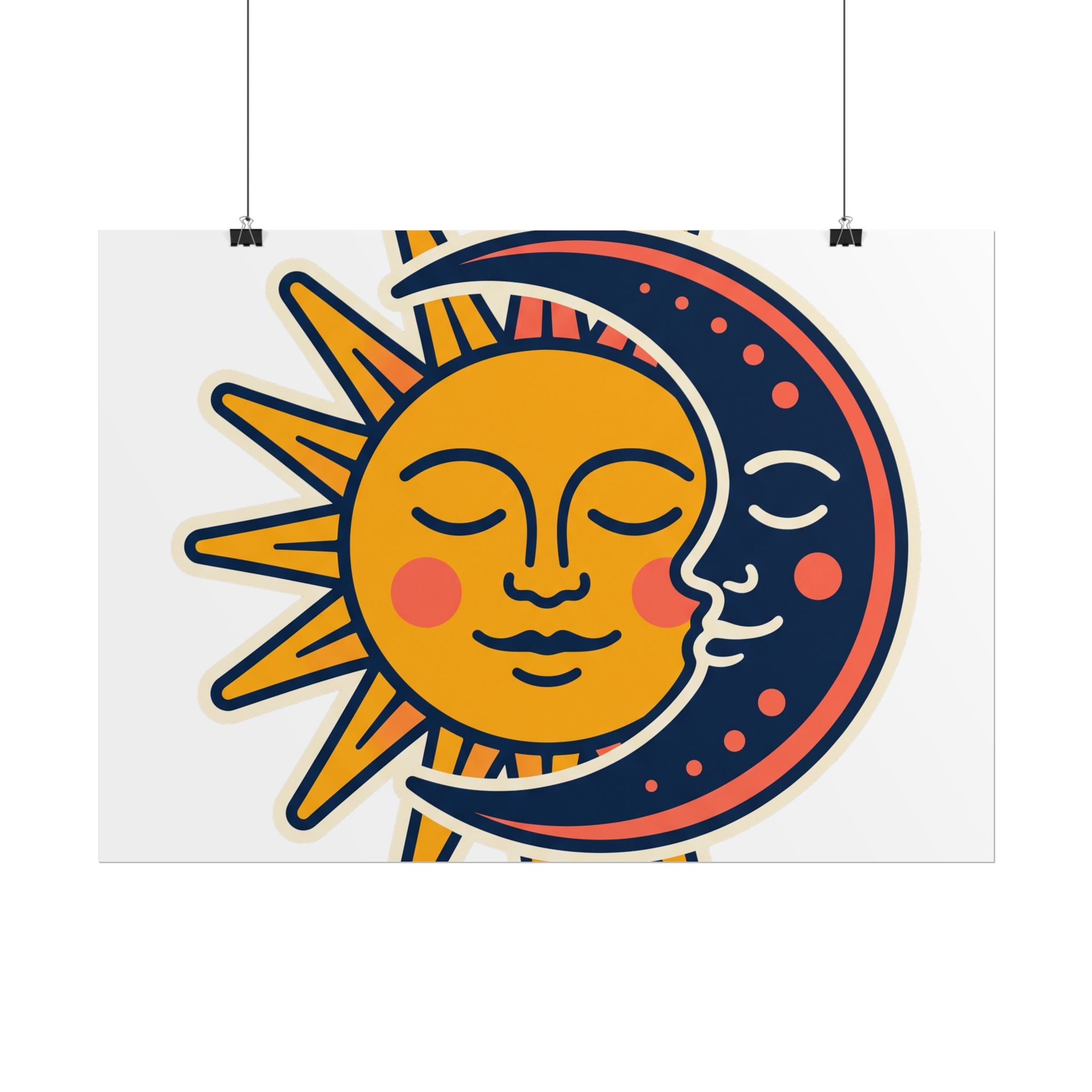 Sun Moon Faces Poster