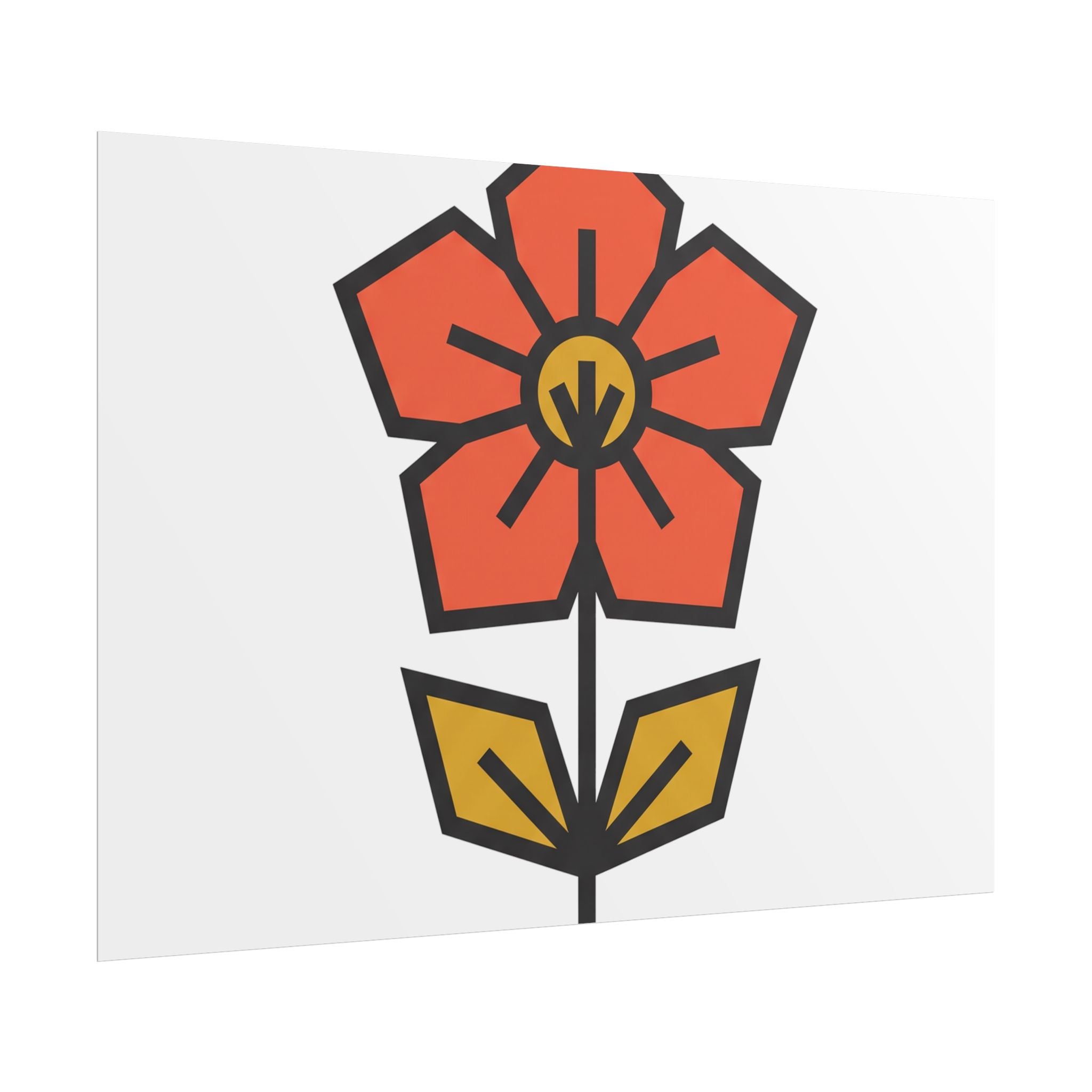 Minimal Wildflower Icon Poster