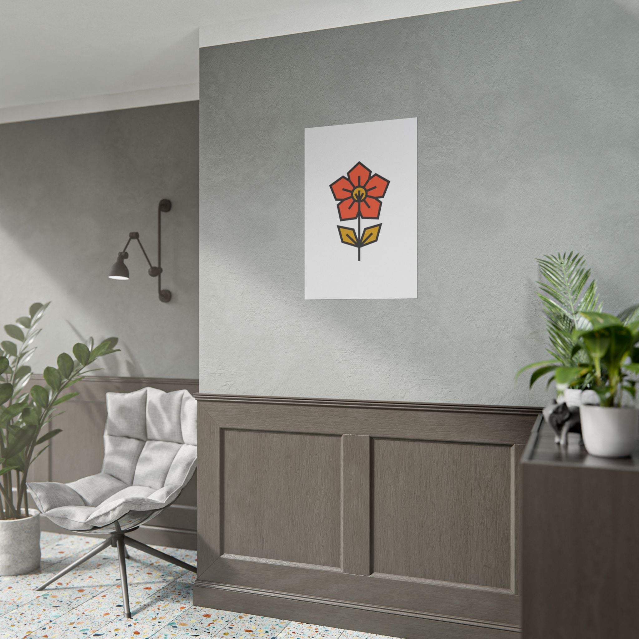 Minimal Wildflower Icon Poster