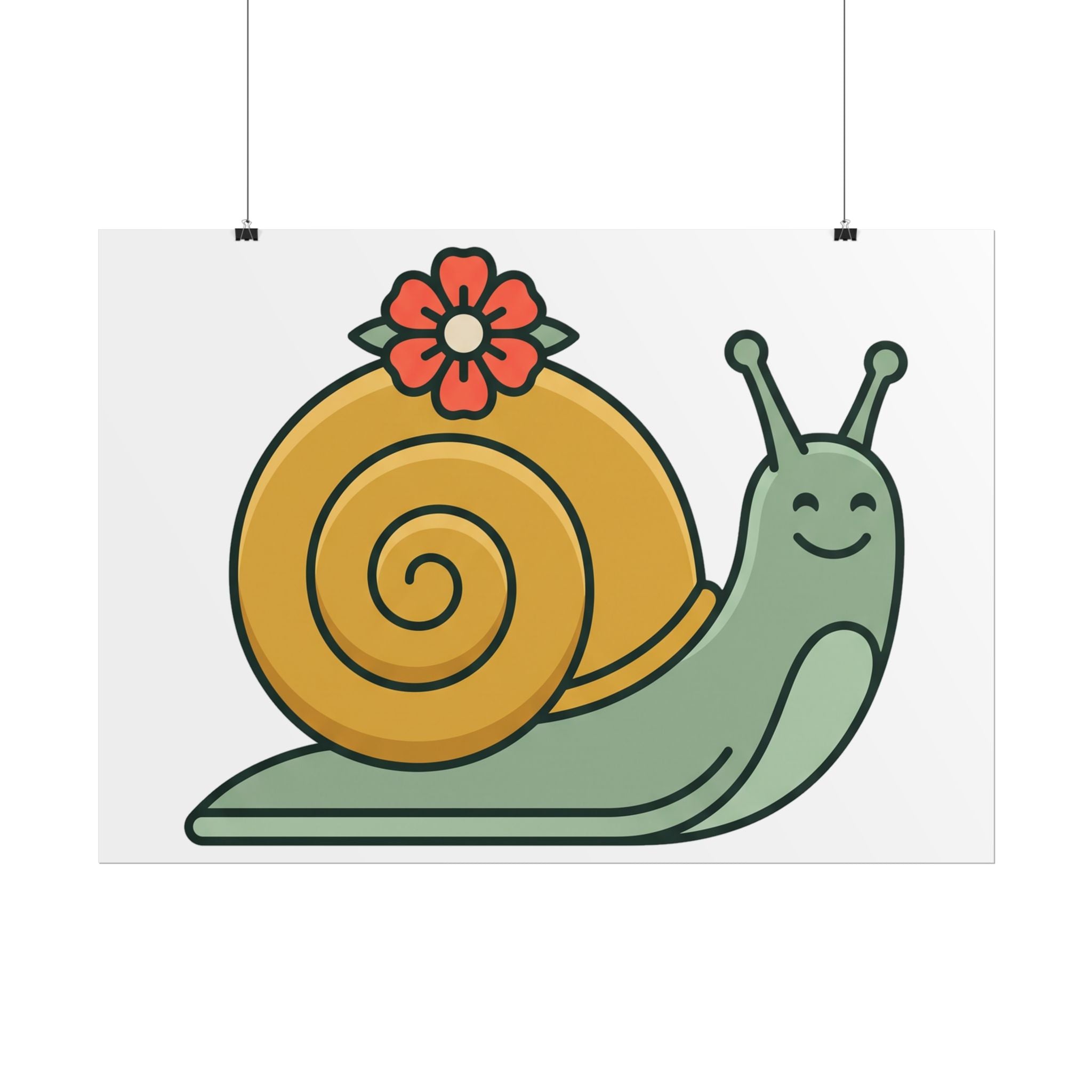Snail with Flower Shell Poster