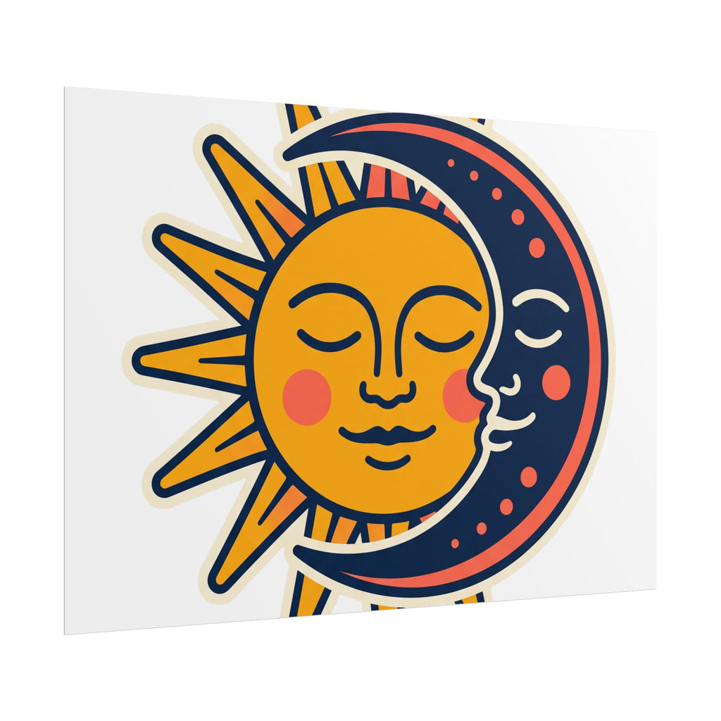 Sun Moon Faces Poster
