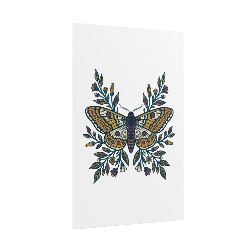 Botanical Moth and Flora Poster