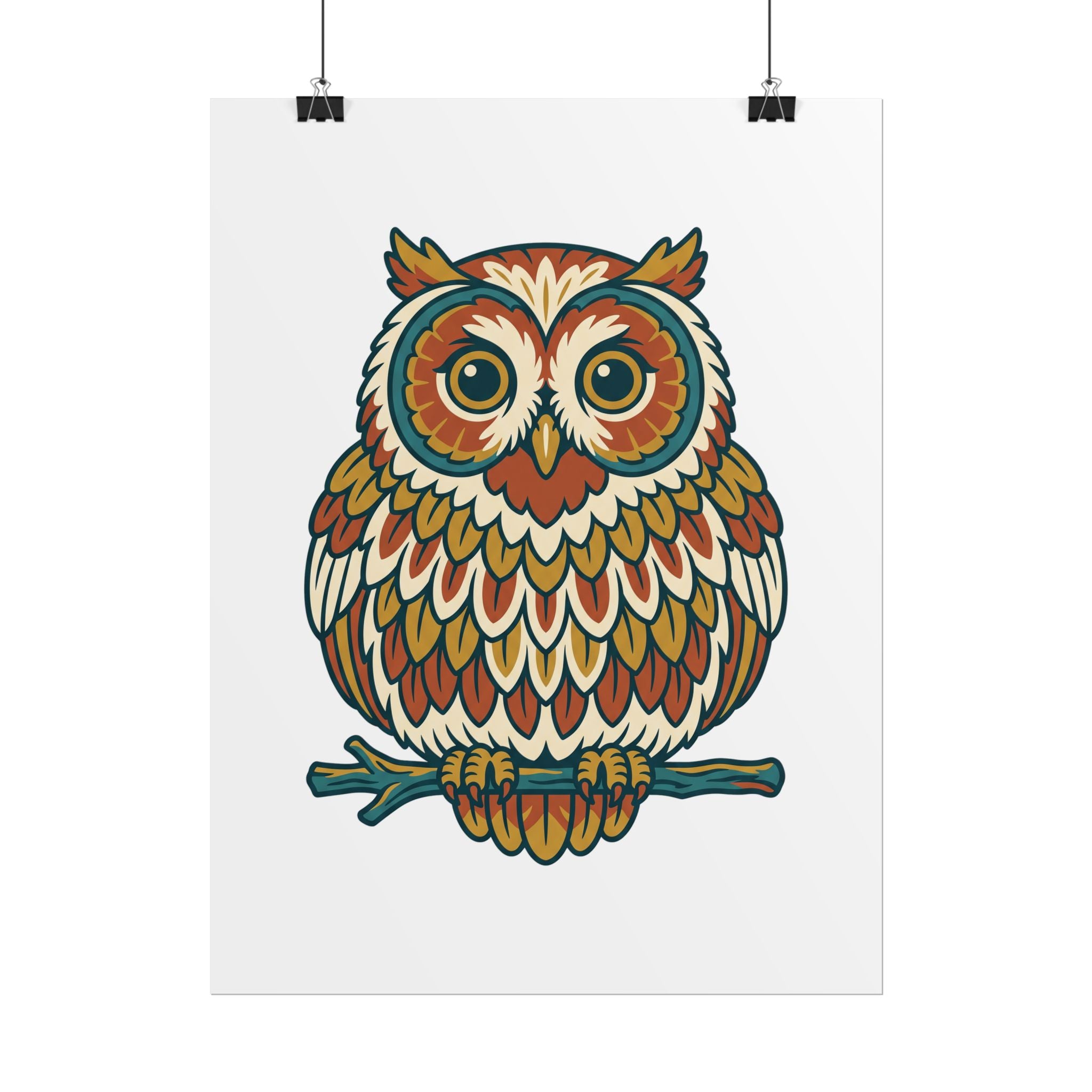 Round Owl Poster