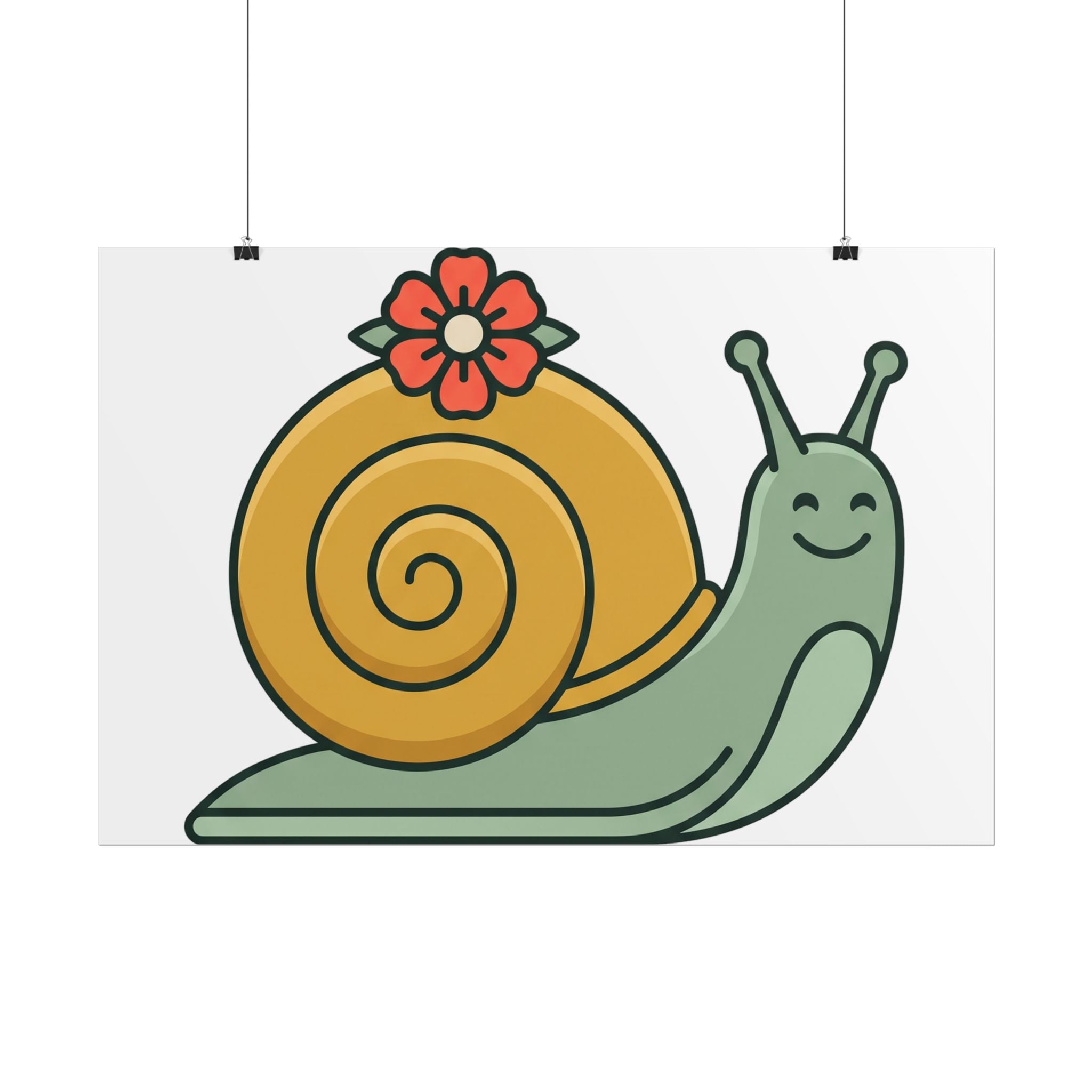 Snail with Flower Shell Poster