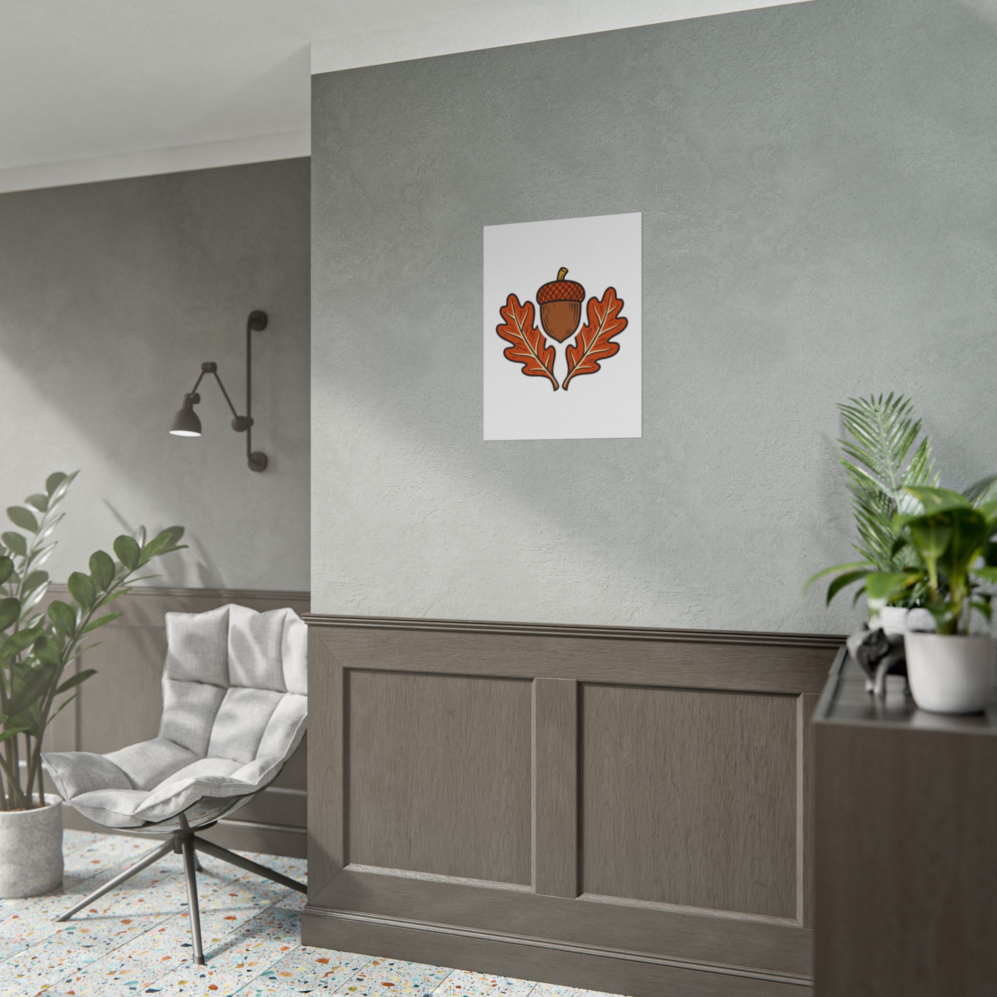 Acorn and Oak Leaf Poster