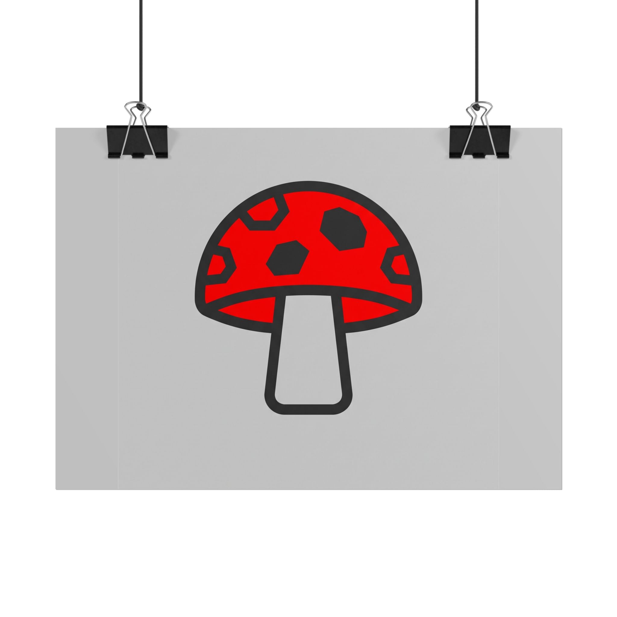 Minimal Mushroom Icon Poster